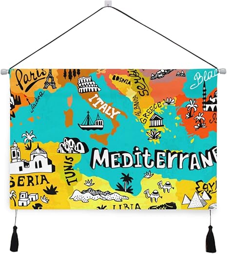 Amazon Co Jp Niesikkla タペストリー イラストマップ地中海 壁掛け おしゃれ インテリア モダン ポスター 絵画などに適用 ウォールアート モダン 装飾アート 多機能 個性プレゼント ホーム キッチン Amazon Co Jp Niesikkla タペストリー イラストマップ地中海 壁掛け おしゃれ インテリア モダン ポスター 絵画などに適用 ウォールアート モダン 装飾アート 多機能 個性プレゼント ホーム キッチン
