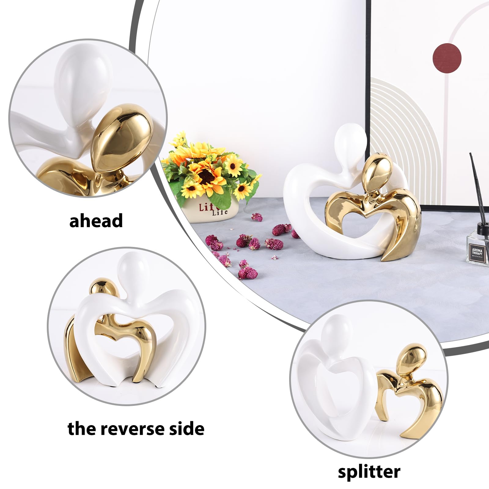 Amazon.com: Gold Home Decor,Couple Statue Decor,Tv Stand Decor