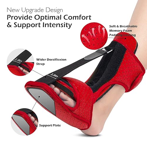 Miniatura 4 de WXY Férula nocturna para fascitis plantar soporte mejorado para fascitis plantar - Férula nocturna dorsal ajustable para fascitis plantar mujeres
