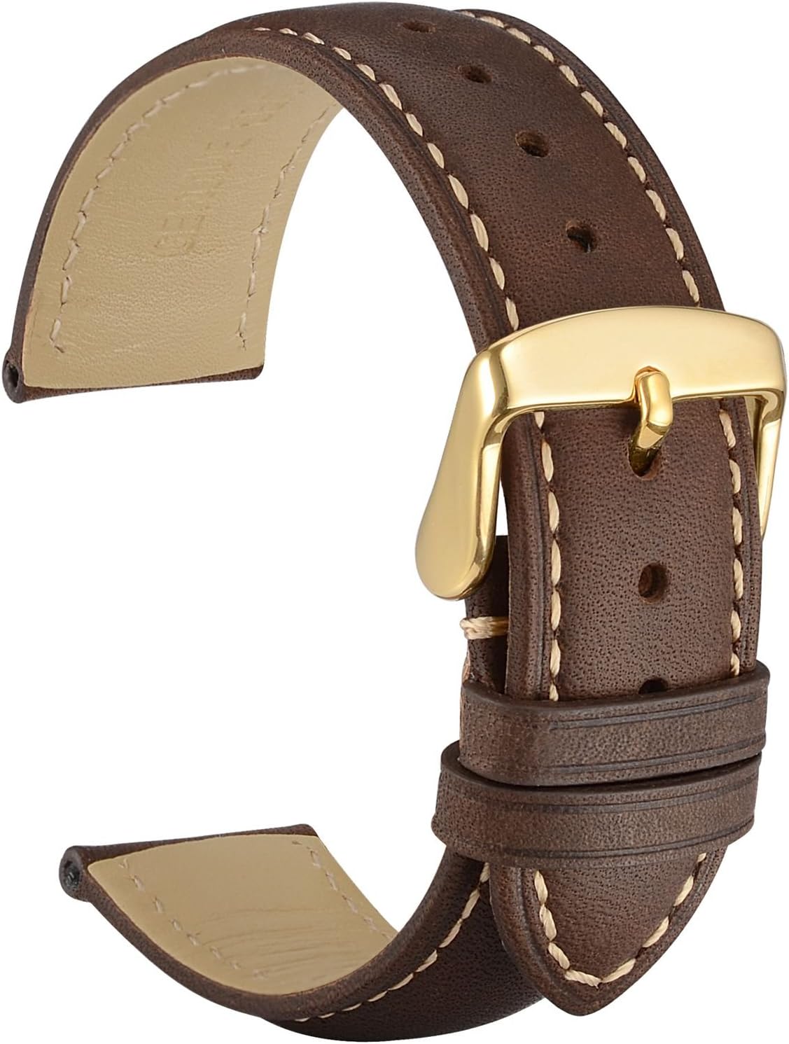 WOCCI Watch Band 14mm 16mm 18mm 19mm 20mm 21mm 22mm 23mm 24mm - Vintage Leather Watch Strap,Choice of Color and Width