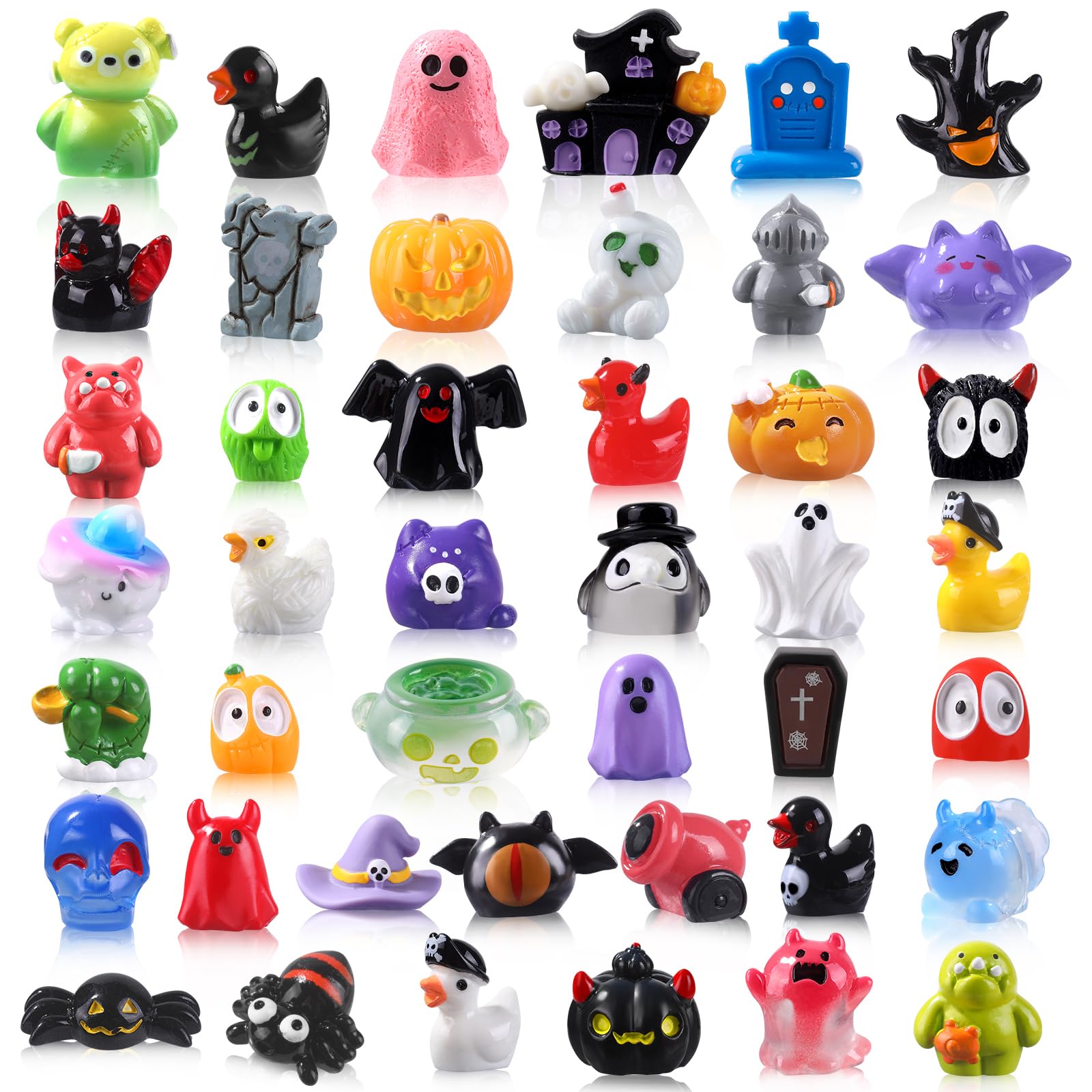 XIMISHOP 50PCS Mini Halloween Resin Ornaments