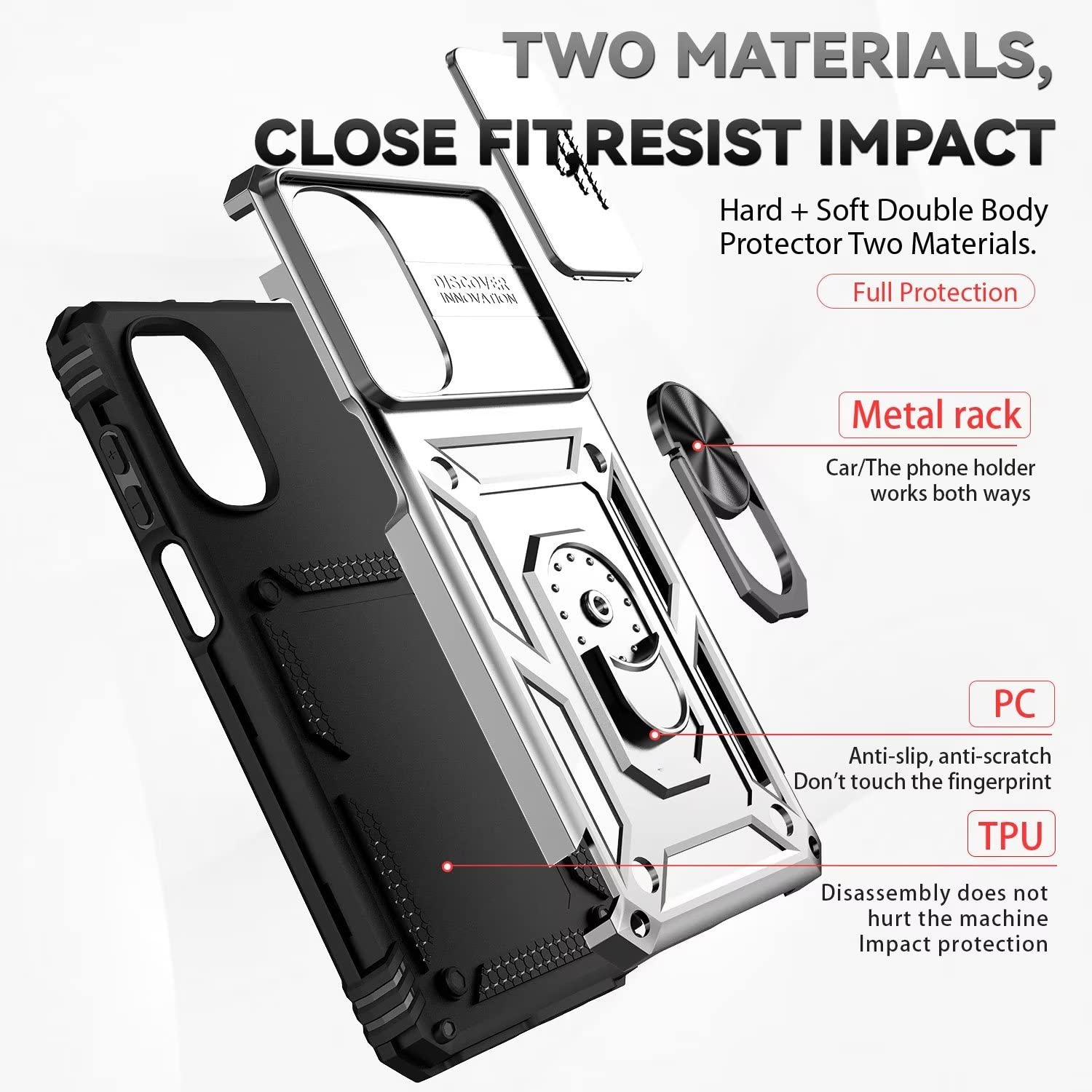 Custodia Hybrid Armor Camshield Per Motorola Moto G62 - Protezione E - Foto 3