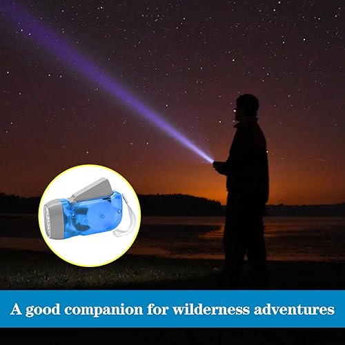 Miniatura 4 de Droutti 60 linternas de manivela de mano, 3 LED, potente herramienta de seguridad de emergencia, luz manual, sin batería, linterna para camping,