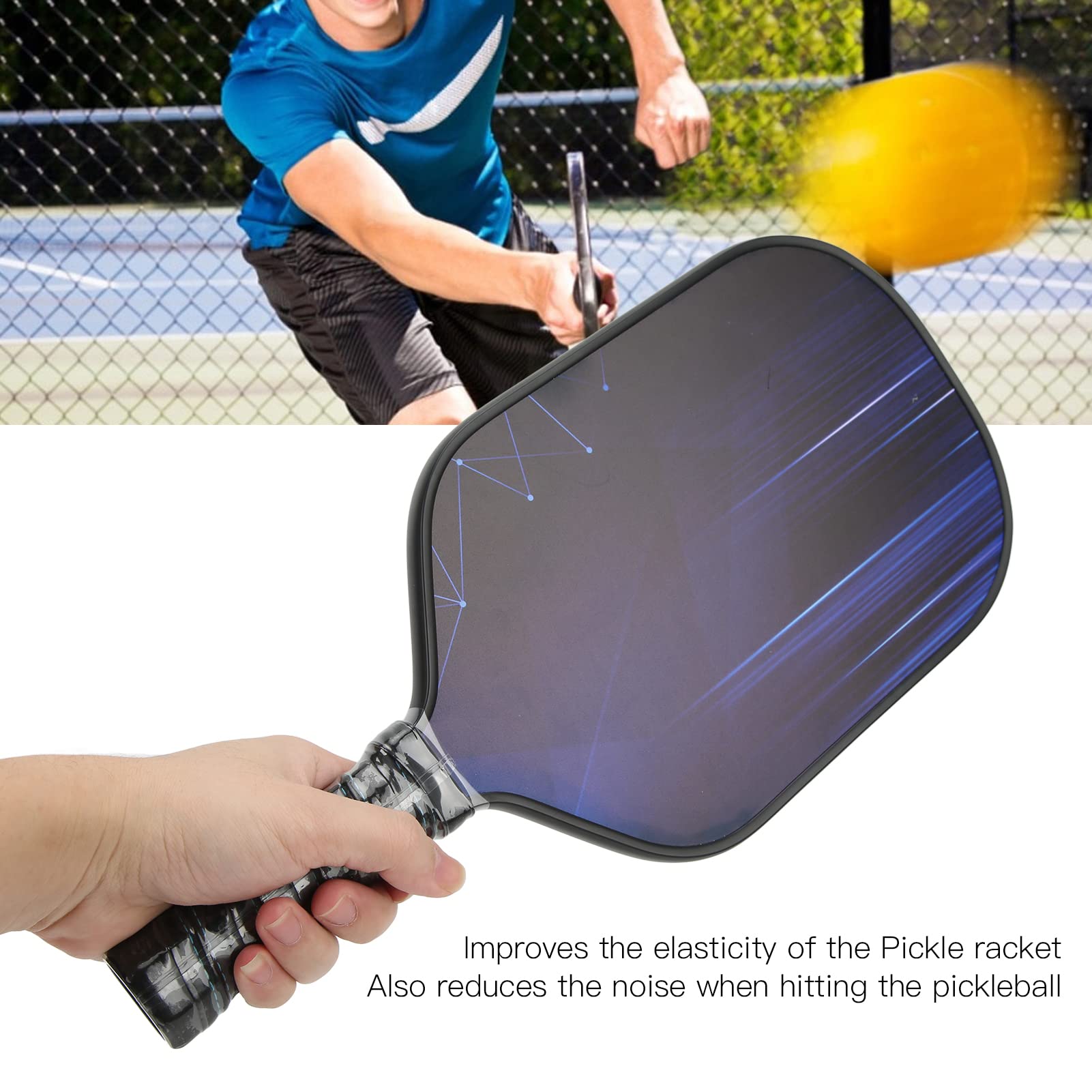 Tyenaza Kit Paddle Pickleball - Racchette in Fibra di Vetro con Nucleo in PP, Include 4 Palline per Allenamento Sportivo