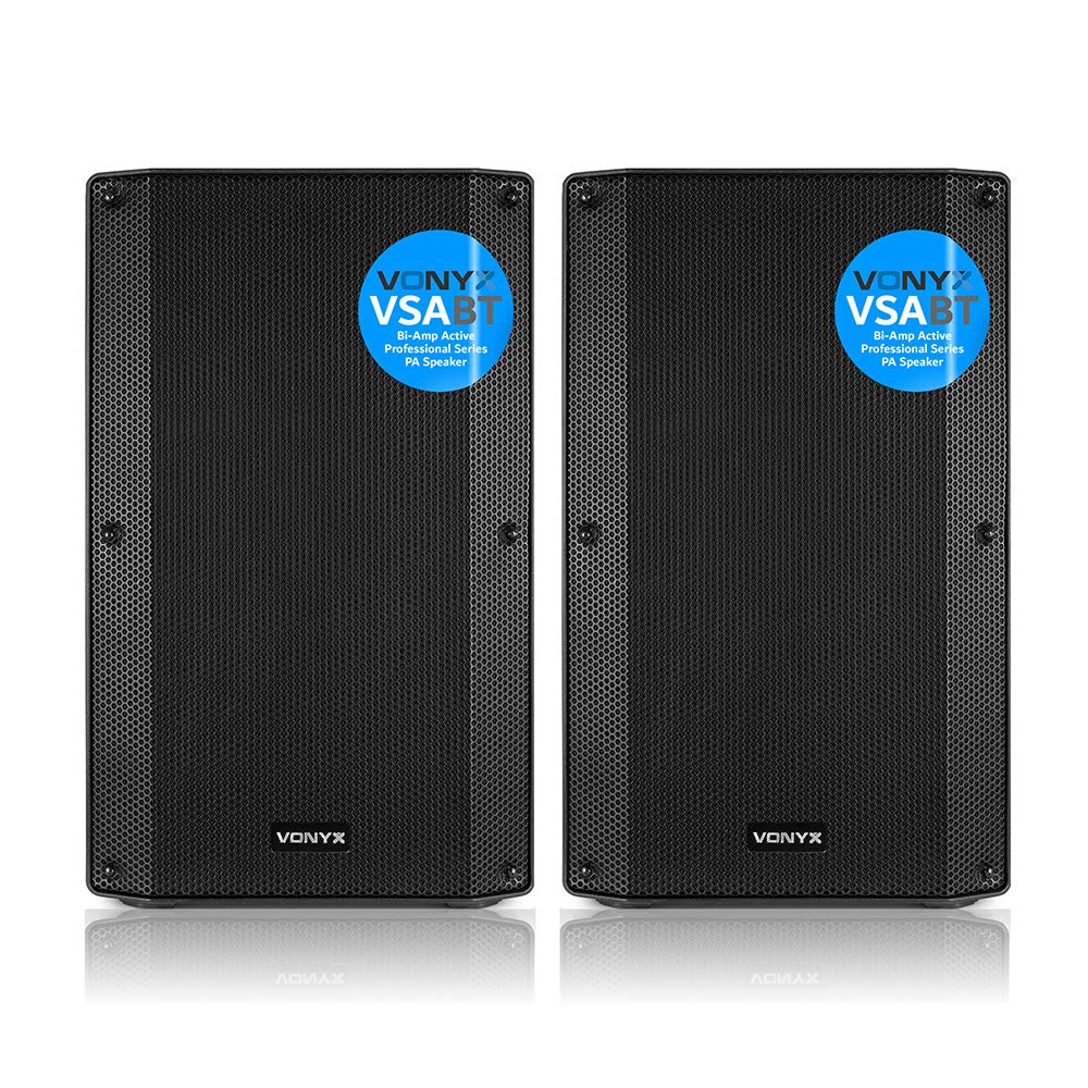 Sponsored Ad – VSA12BT Bluetooth Active PA Speaker System, Pair of 12-Inch 1600W Powered DJ Speakers with USB MP3 Media Player, Dual Mic Inputs, Remote Control, Stage & Event Audio Solution