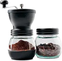 Moedor de Café Manual com Ajuste de Moagem, Recipientes de Vidro Duplos, Manivela Ergonômica, Construção Durável, para Café Expresso e Prensa Francesa