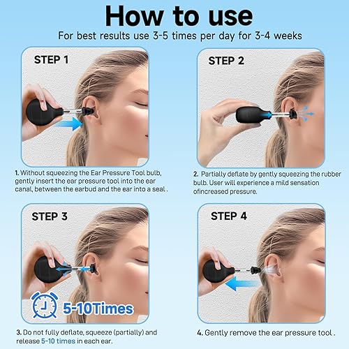 Miniatura 3 de Herramienta de presión auditiva, dispositivo de succión para aliviar la presión del oído, alivio de migraña y dolor de cabeza, equilibrio interno