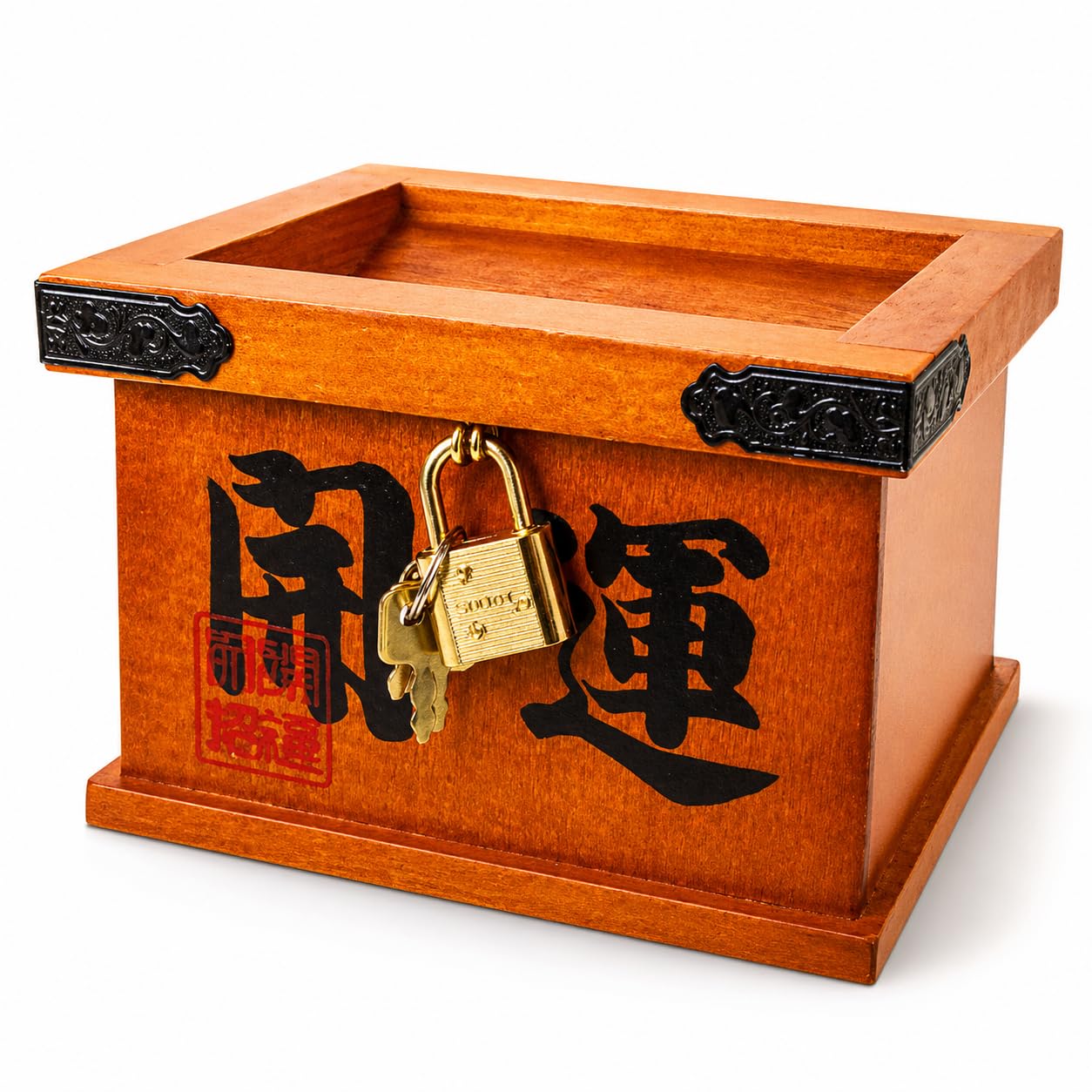 右【賽銭箱　祈願箱　投書箱　納め箱】 投入口つき　木製収納ボックス　貯金箱 Amazon.co.jp: 浅草きもの市 貯金箱 (賽銭箱) 開運 木製 貯金 さい銭箱