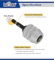 Vista 16 de LABEAR Mandril de grifo intercambiable DR M3 ~ M8 de 1/4 "DR M3 ~ M8, enchufe de grifo ajustable, enchufe