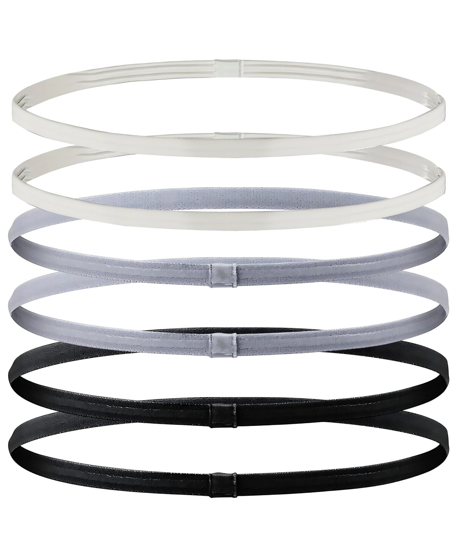 6 PCS Hair Band for Men, Elastic Sports Headbands, Non-Slip Headband for Men Gym, Workout, Running, Basketball, Tennis, Yoga, Suitable for Women, Boys, Girls