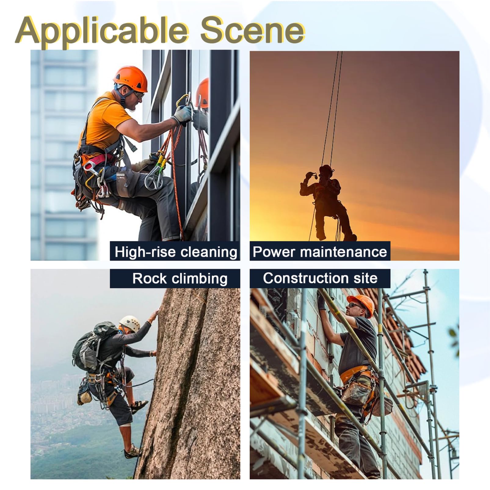 Imbracatura di Sicurezza Anticaduta Tetto 150kg(Giallo,15m) | Dispositivo Anticaduta Retrattile Certificato 10 mt/15 mt/20 mt, Corda Sicurezza Anticaduta Retrattile Tetto/Lavoro Aereo