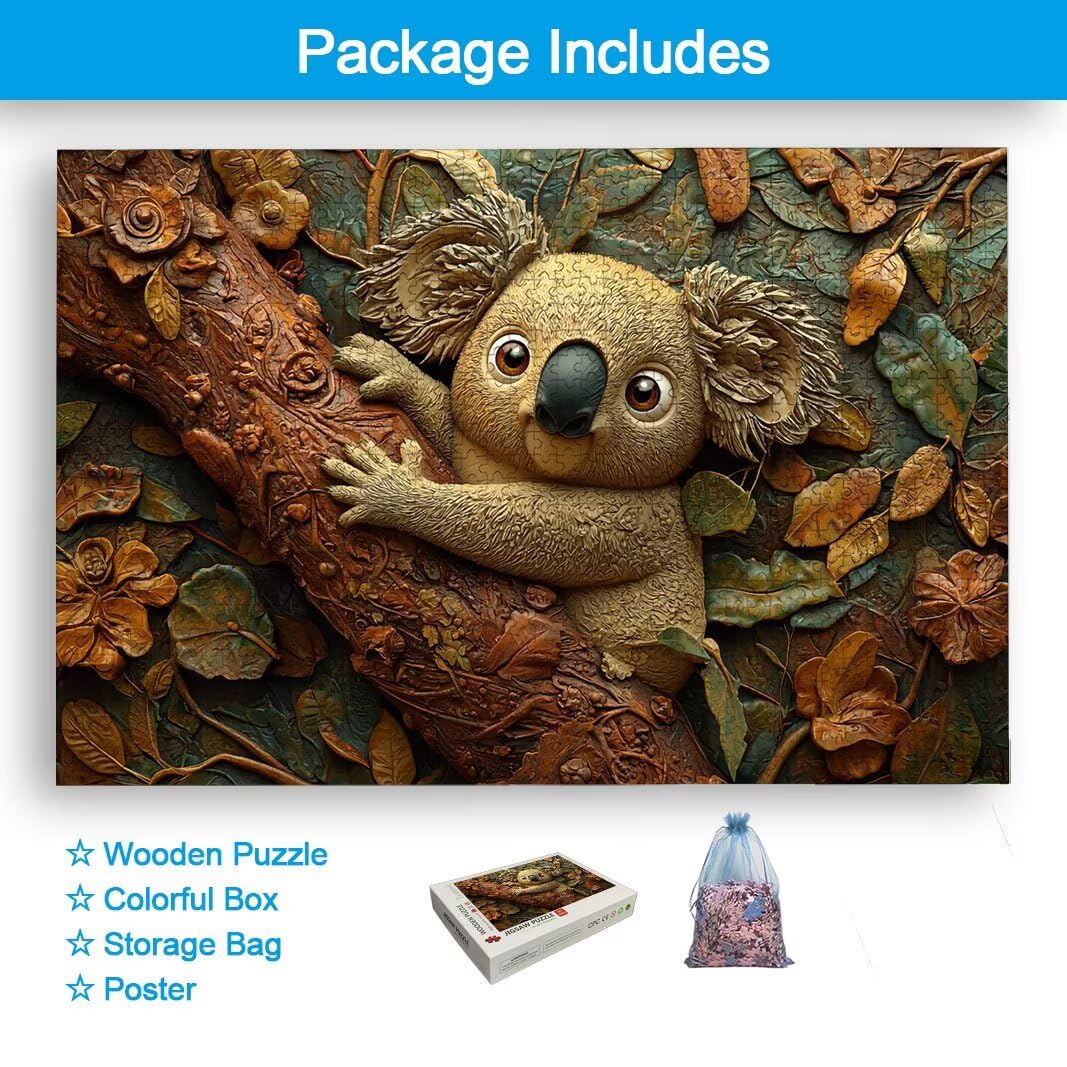 Puzzle 2000 Piezas, Puzzle Coala de Madera para Adultos, Regalos -2228