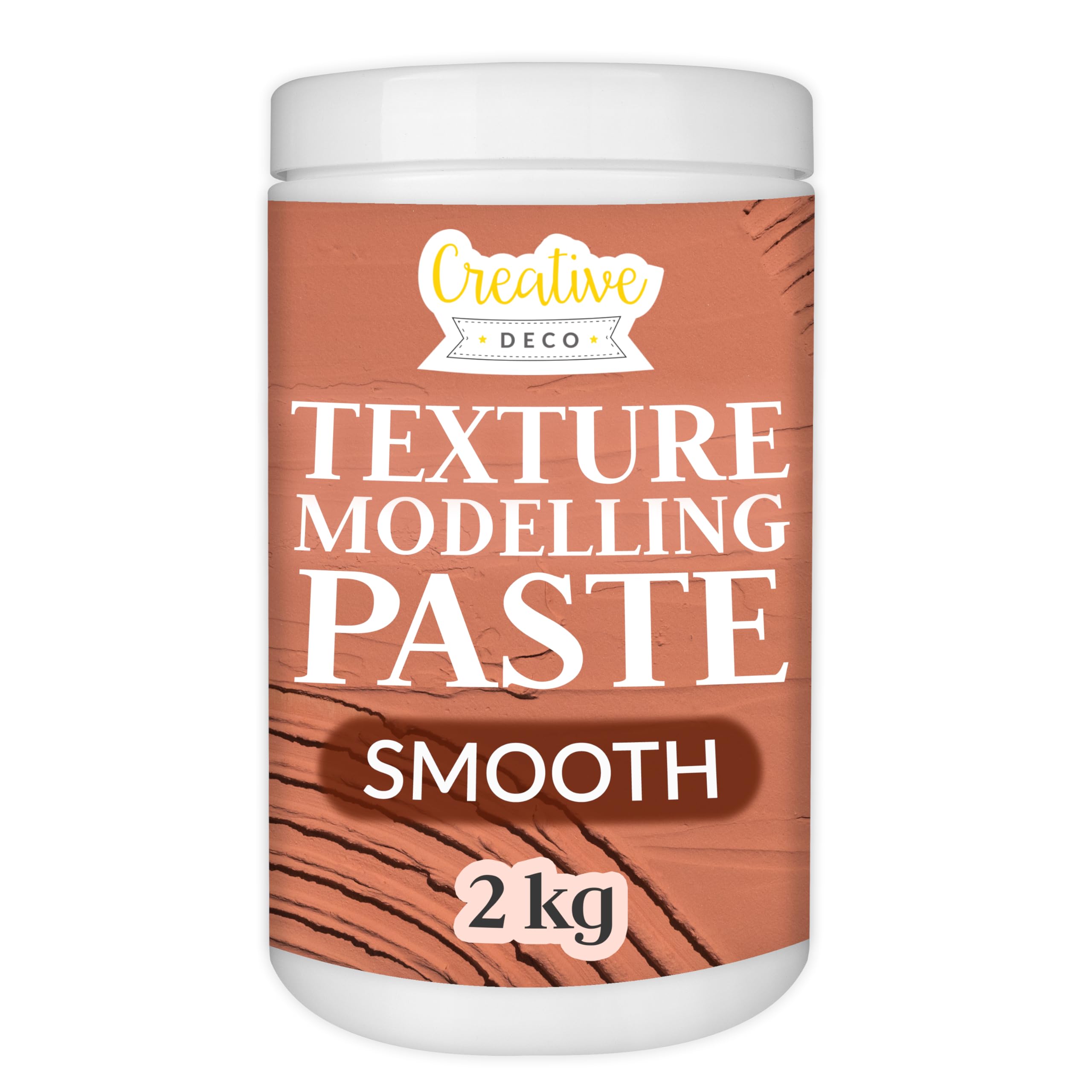 Creative Deco Smooth Texture Paste 2kg | Brick Red Filler for Acrylic Painting | Modelling Paste for Art Projects, Acrylic Paint, DIY, 3D Effects, Textures | Easy to Apply with Palette Knife