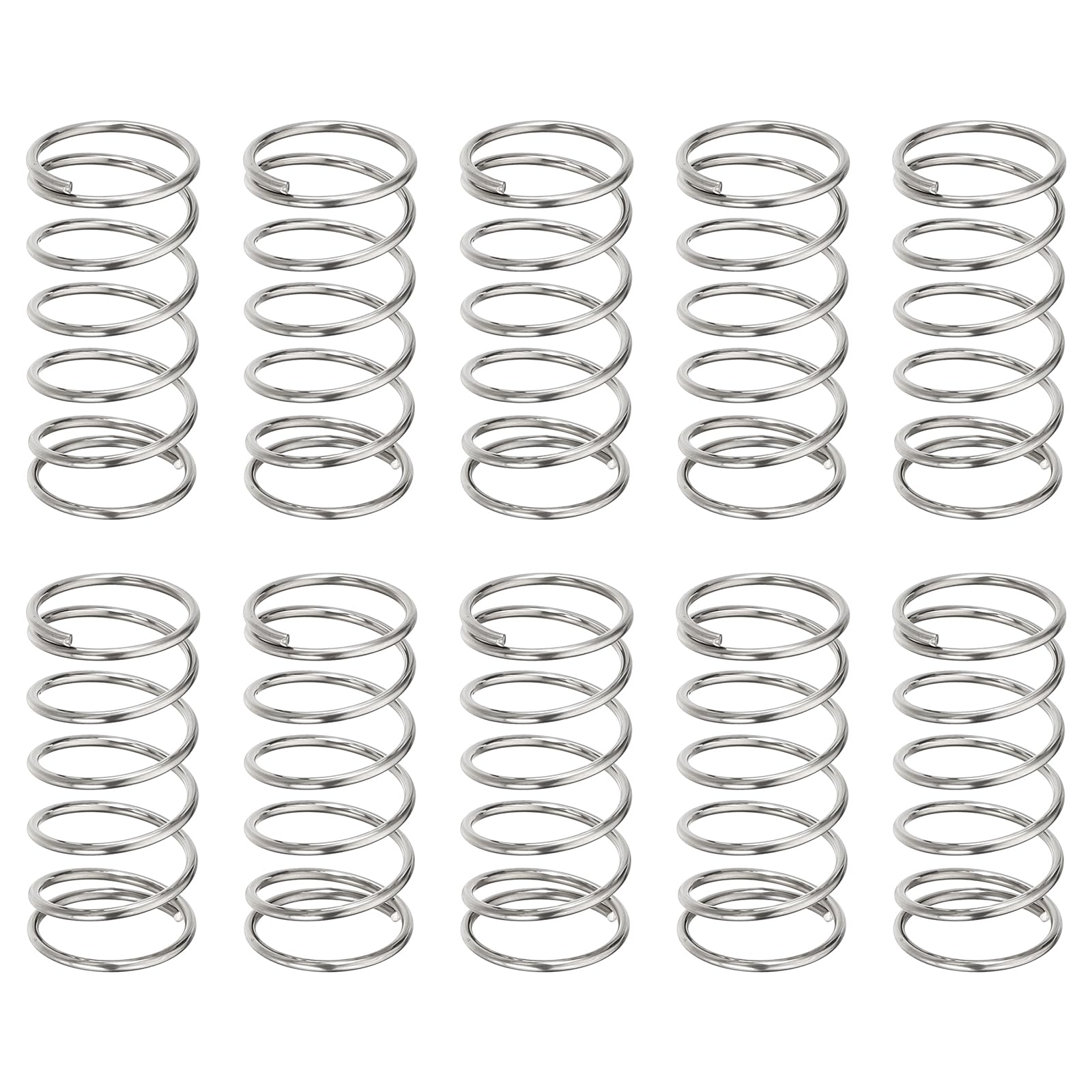 QUARKZMAN 10 sztuk Sprężyny Kompresyjne, Średnica Drutu 0.9mm X 12mm Średnica Zewnętrzna X 25mm Długość, 304 Stal Nierdzewna Sprężyna Przedłużająca Sprężyny Naciskowe.