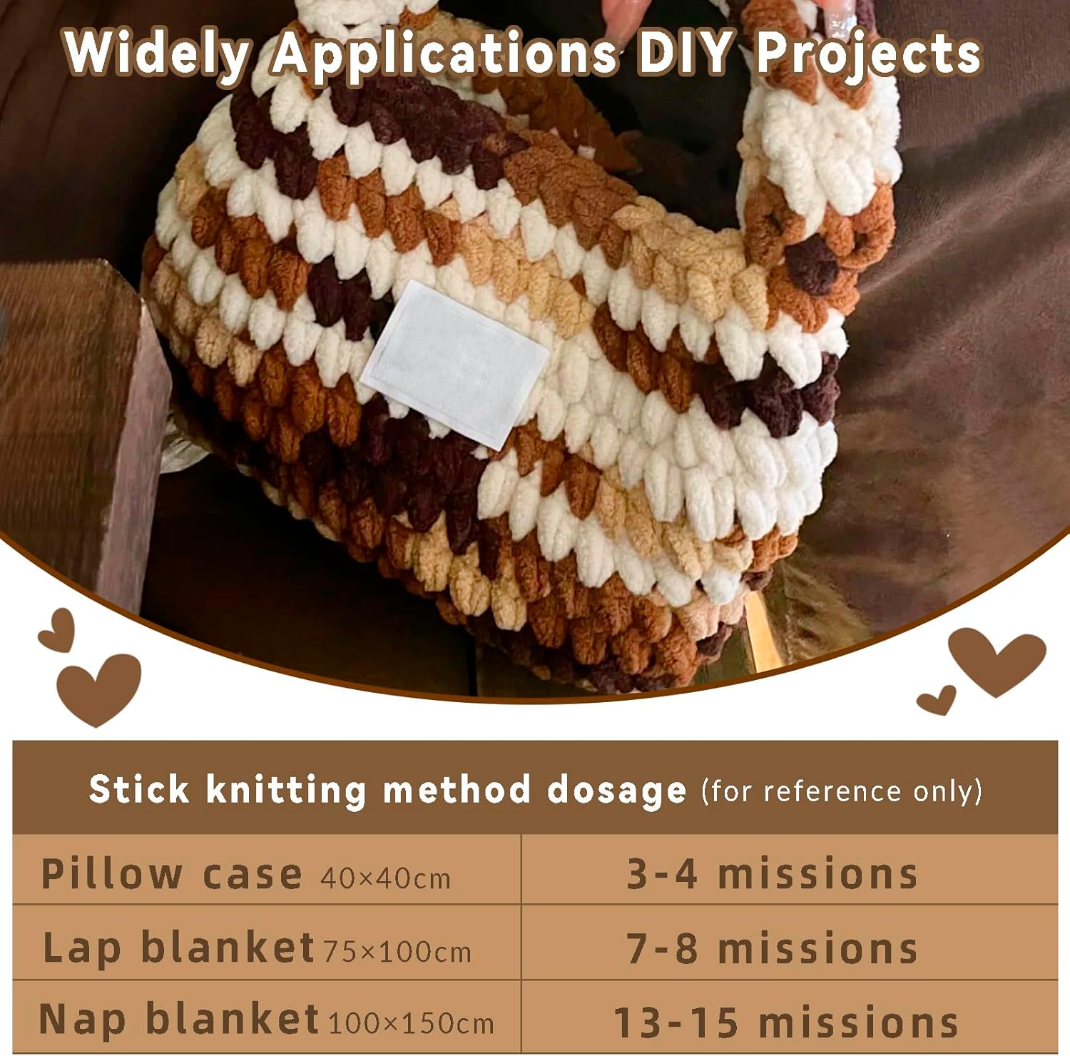 CAMAL 5 Pack Loop Yarn for Finger Knitting Soft Fluffy Finger Rainbow Loop Chunky Chenille Plush Yarn for Crocheting Blanket, Rugs, Scarfs, DIY Handbags, Hand Crafts(Black White)