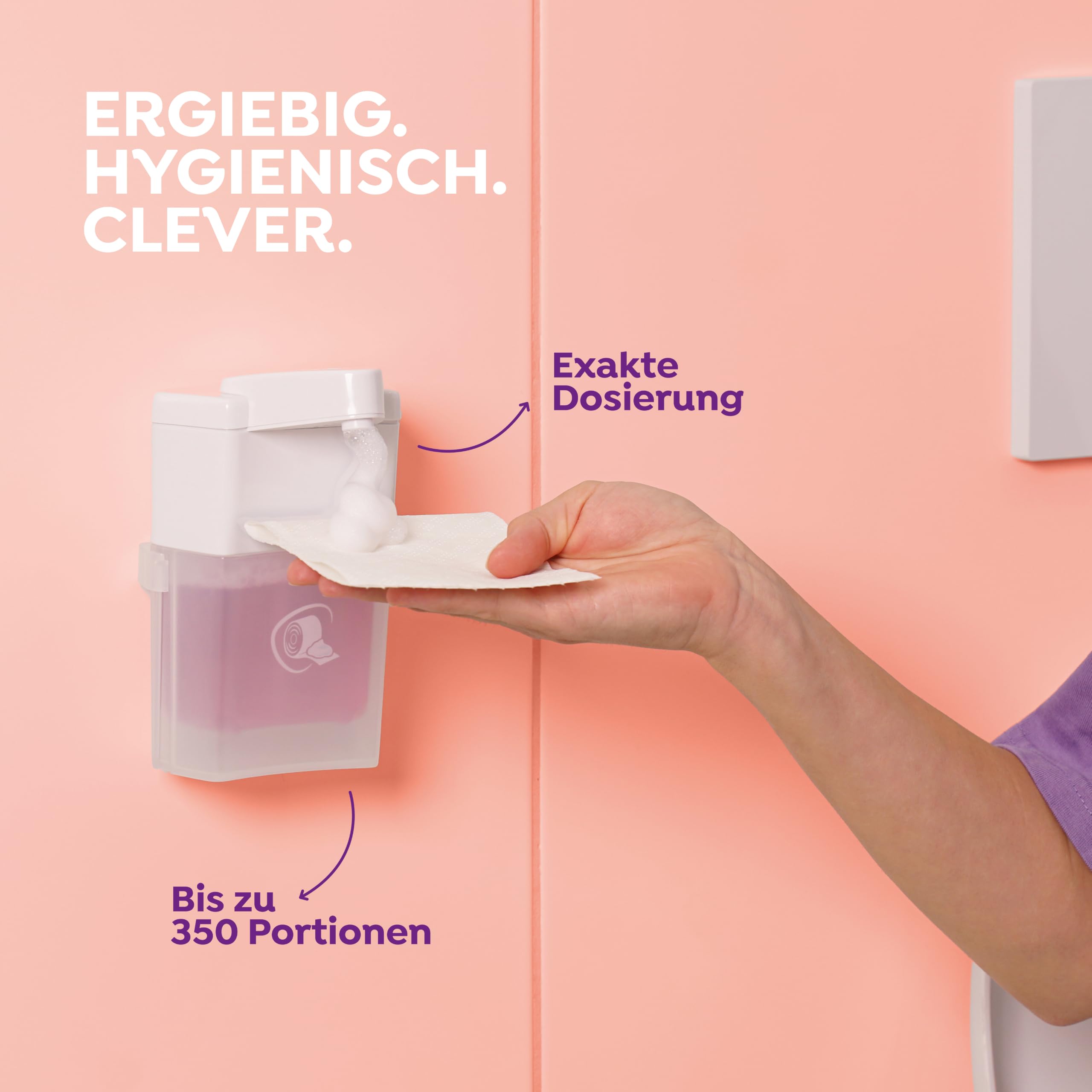 Schiuma hagi per la cura e l'igiene intima al posto delle salviette umidificate: erogata senza contatto dal dispenser automatico di schiuma hagi (a batteria)