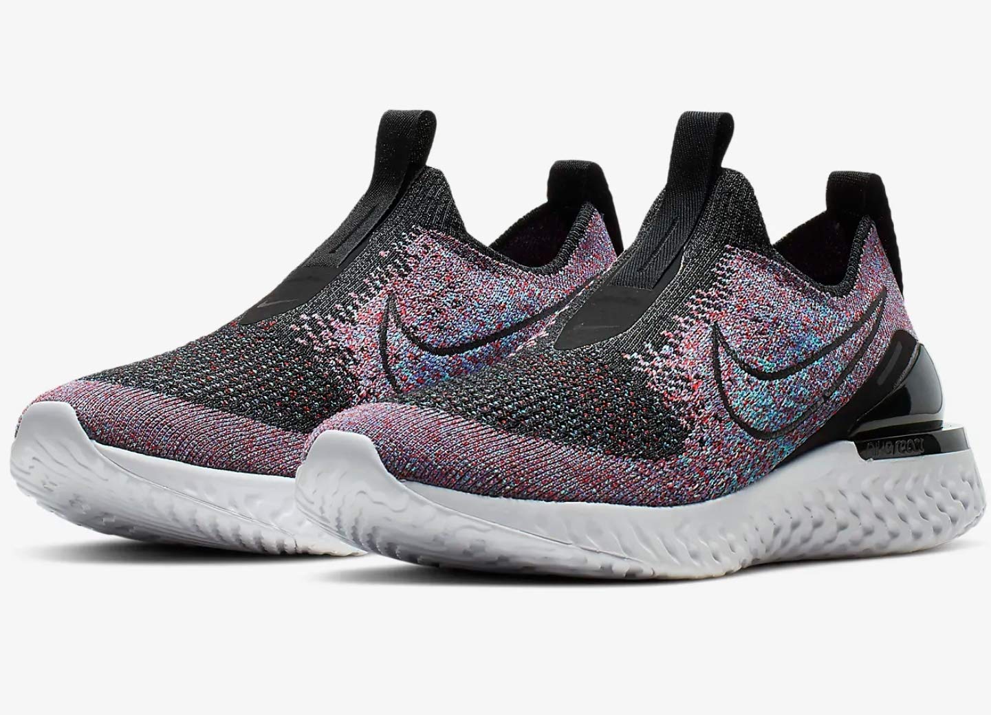 Nike Epic Phantom React Flyknit Boys Shoes Size 4, Color: Black/Black/University Red