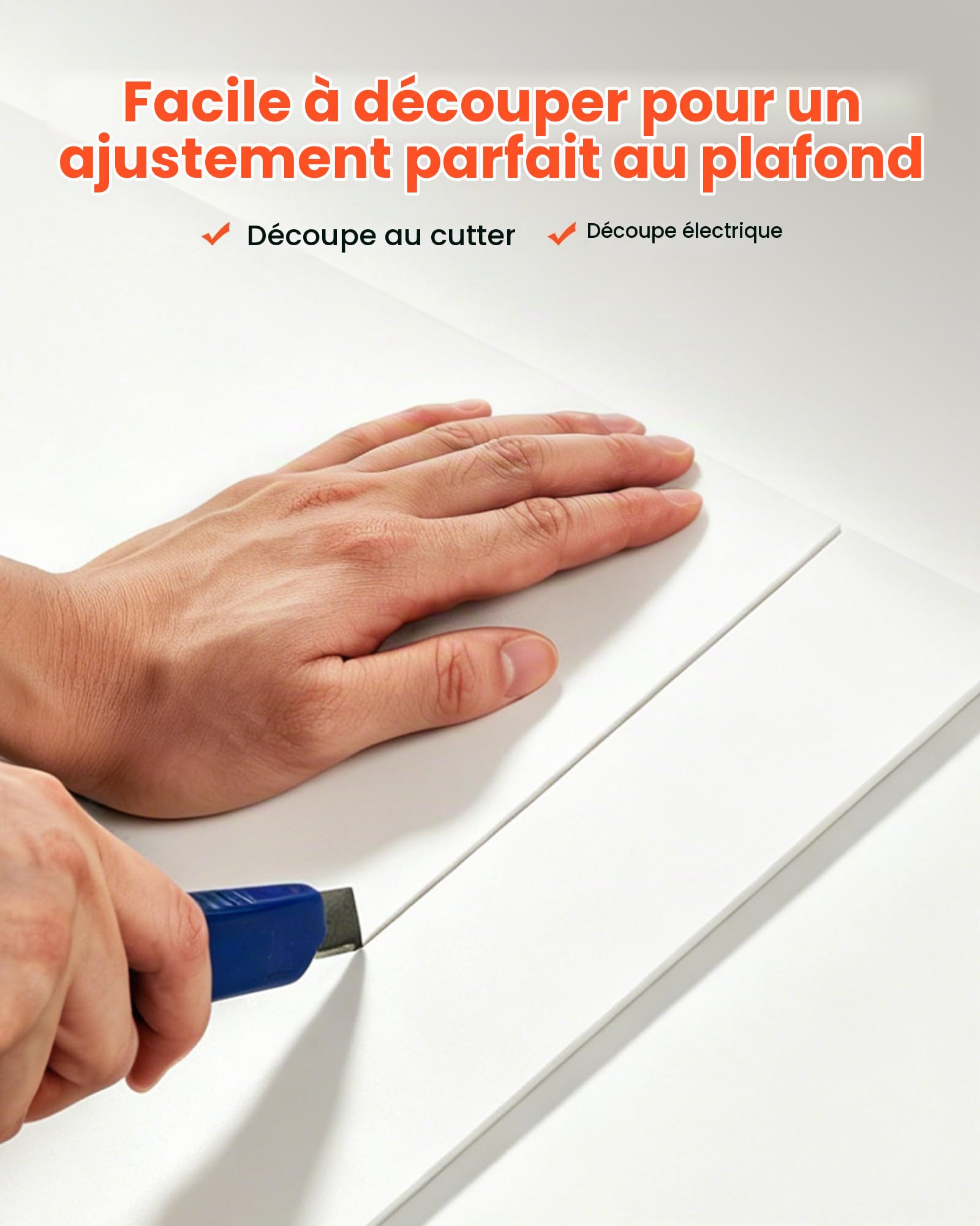 VEVOR Dalles Plafond PVC 605x1210 mm 10 Pcs Panneaux Plafond Suspendu Blanc