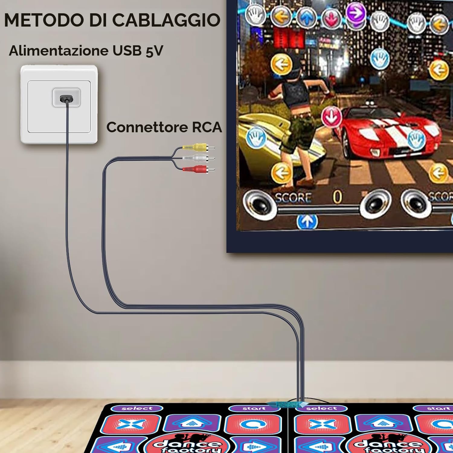 Tappetino da ballo 2 in 1 per TV e PC, doppio tappetino da ballo per bambini adulti, t-apis di d-anse interattivo con 2 controller di gioco, 100 canzoni e 65 giochi, per fitness, danza e festa