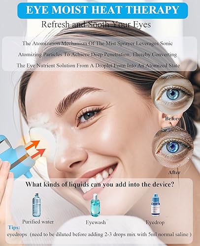 Miniatura 5 de LIZICH Rociador de niebla de ojos nano calentado, vaporizador de ojos portátil con compresión cálida y calor húmedo para aliviar los ojos secos y el