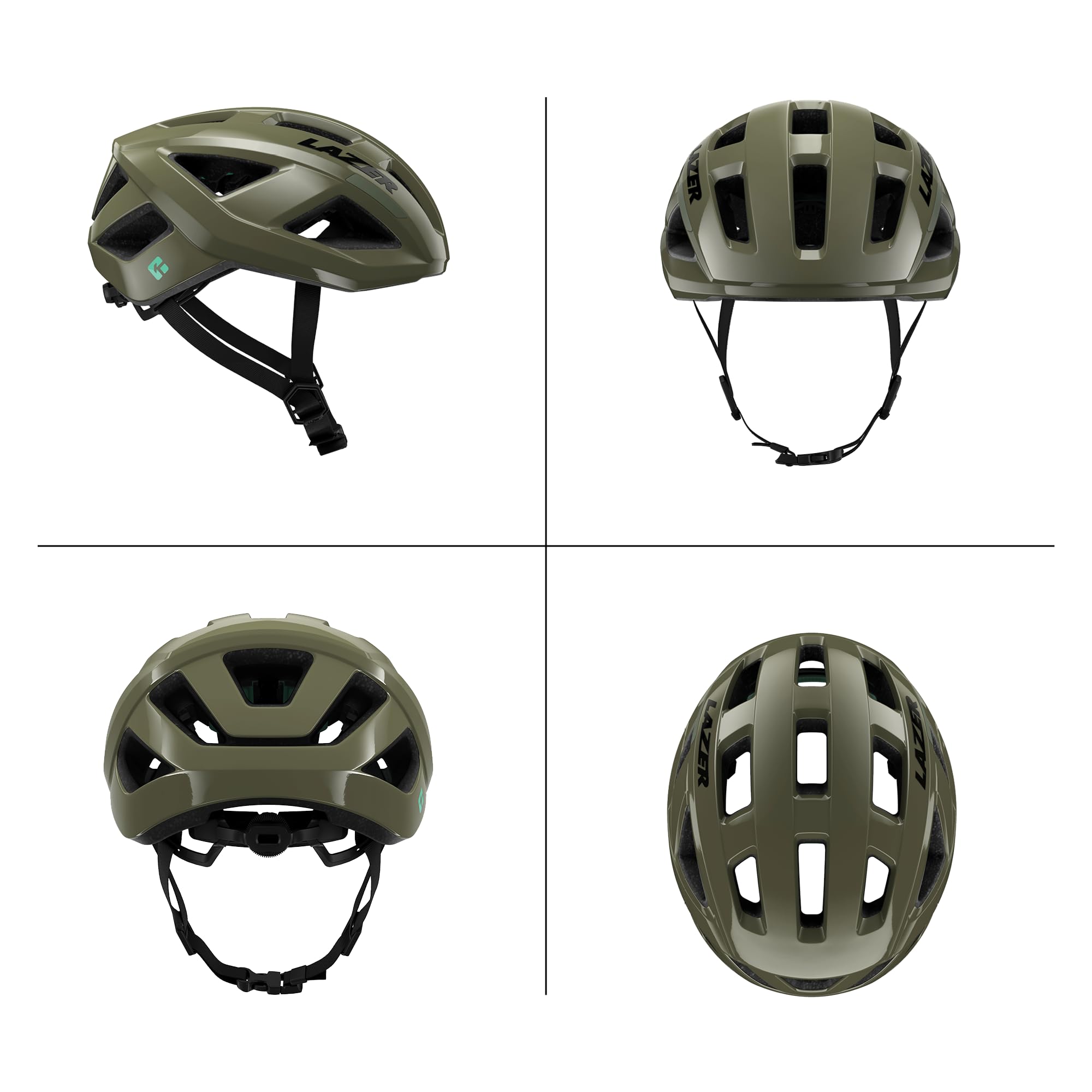 LAZER Kask wyścigowy/grawer Tonic KinetiCore, zielony Pine Green