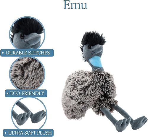 Miniatura 6 de The Petting Zoo Emu - Animales de peluche, regalos para niños, animales salvajes del zoológico Onez, juguete de peluche Emu de 12 pulgadas