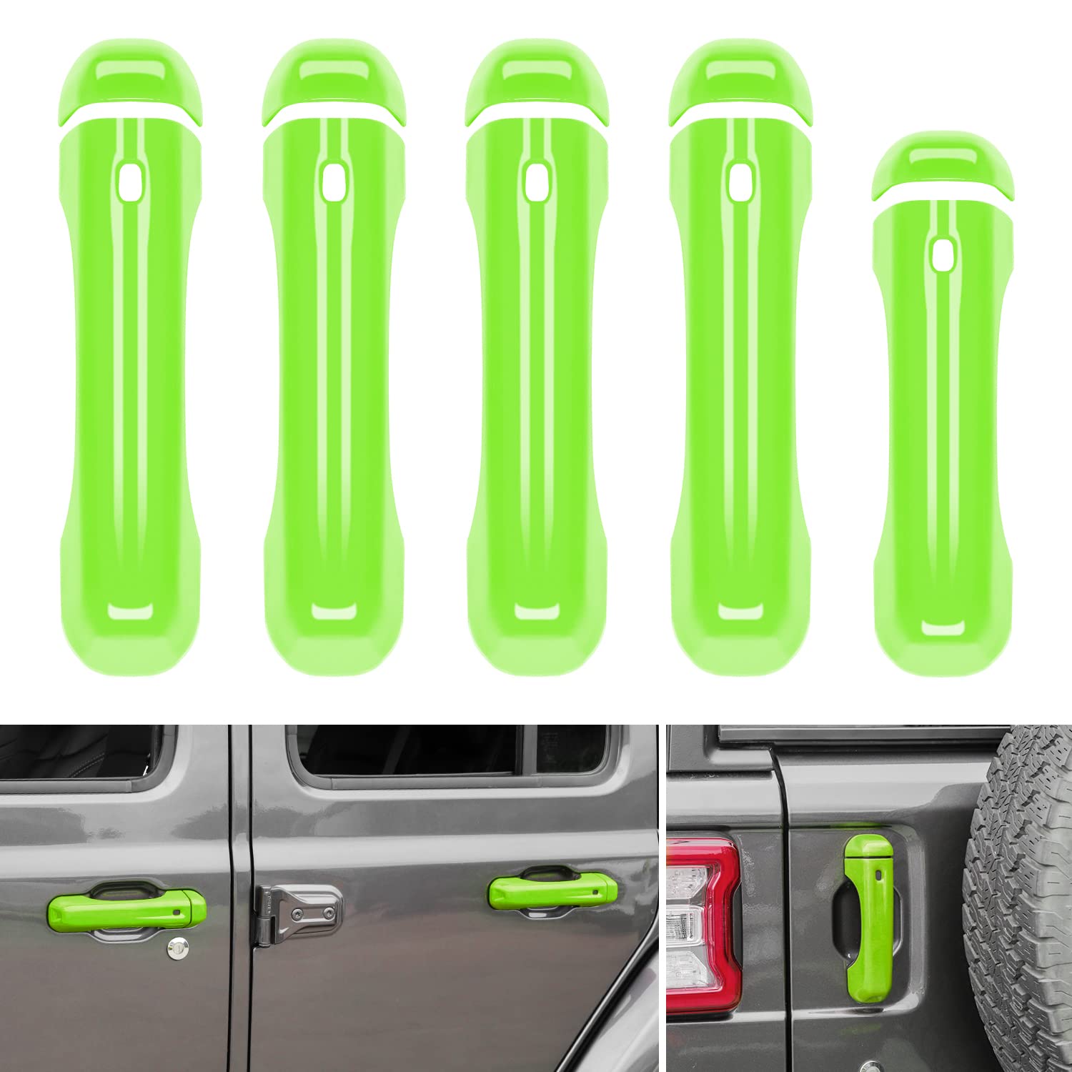 Housse de poignée de porte Jeep JL finition ABS haut de gamme vert
