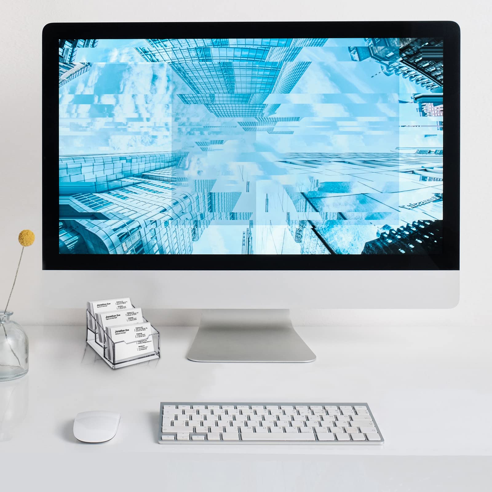 Porte-cartes De Visite En Acrylique Transparent à 3 Compartiments