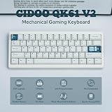 MechLands CIDOO QK61 V2 VIA - Tastiera programmabile al 60%, tastiera da gioco senza fili, tastiera personalizzata, con piastra per PC, RGB, batteria da 3000 mAh per Win/Mac (Bianco) - 2