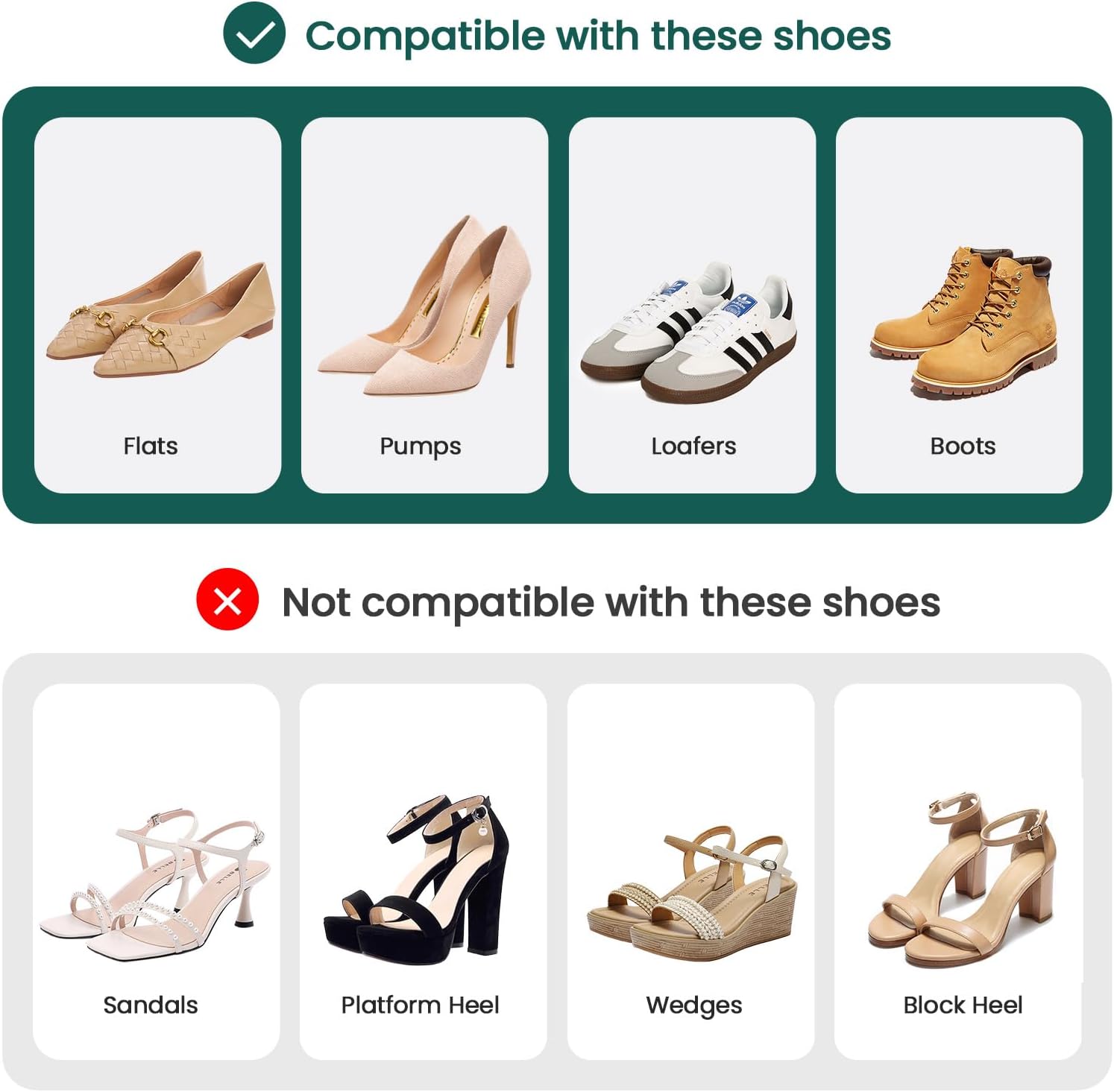 Ball of Foot Cushions for Women - Welnove Floral Design Metatarsal Pads for Pain Relief High Heels Insert Comfort Non Slip Forefoot Cushion for Pumps, Flats, Stilettos (Black & Beige, 8 Pairs)