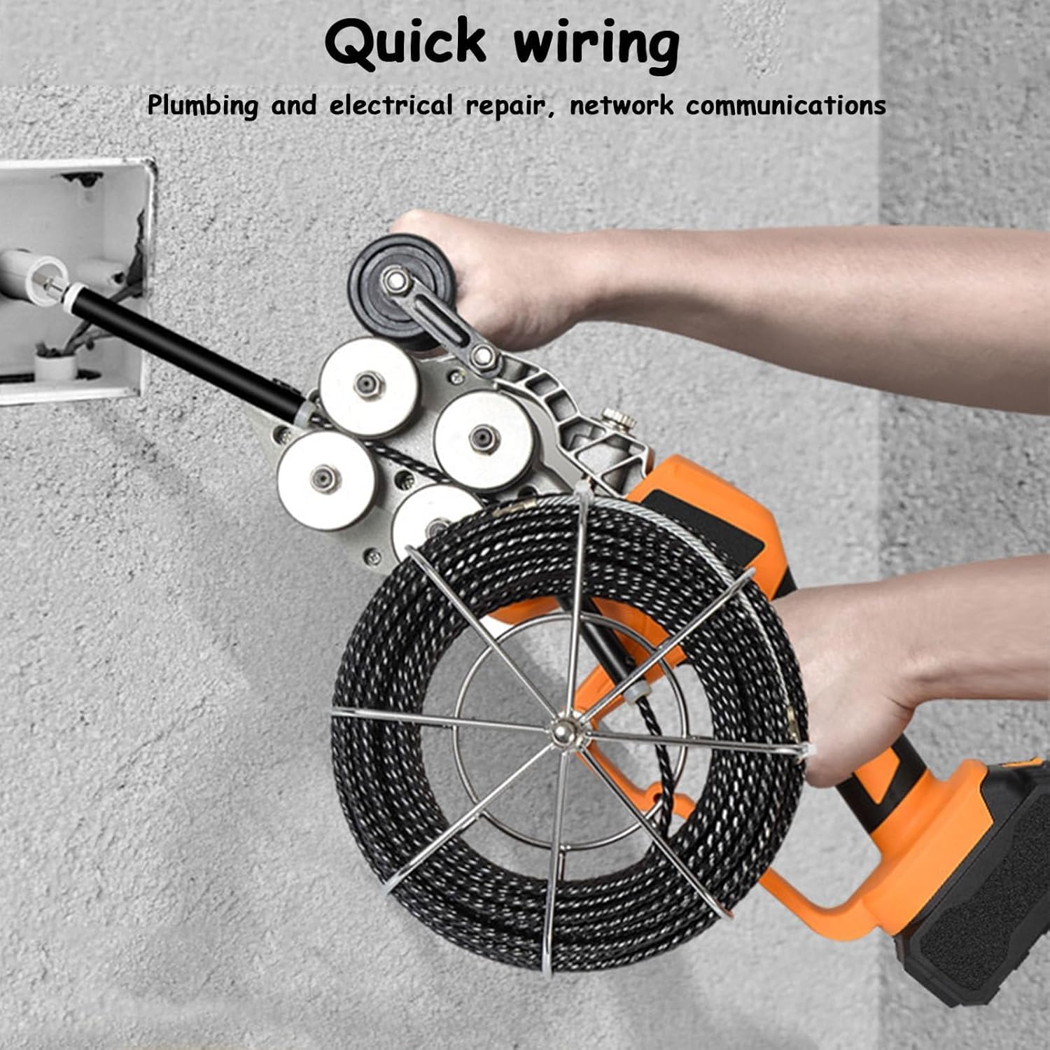 Máquina de Pasar Cables sin Cable con Motor brushless, turbina de Cobre Puro y 180kg de Fuerza de tracción. Herramienta automática para electricistas, construcción y múltiples configuraciones.