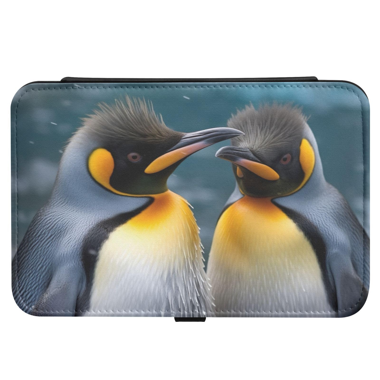 Haskirky King Penguins Jewelry Box Portable PU Leather Travel Jewelry Organize for Women Jewelry Storage Display Holder for Ring, Necklace, Earring
