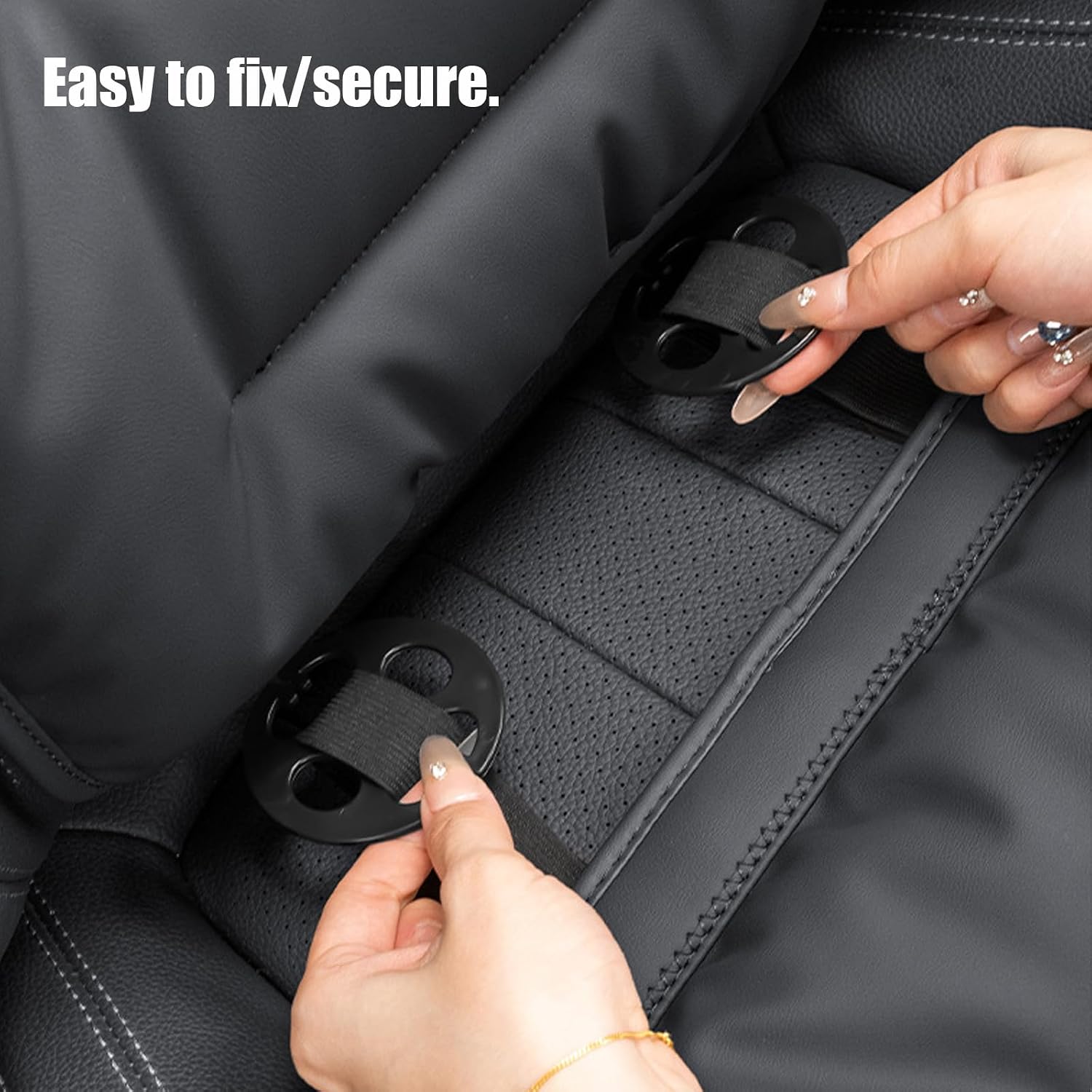 Skin-Friendly & Dirt-Repellent Leather Seat Cushions, Easy-Clean Leather Car Seat Cushion for Protection, Enhance Interior Style (Brown,Rear seat Cushion)