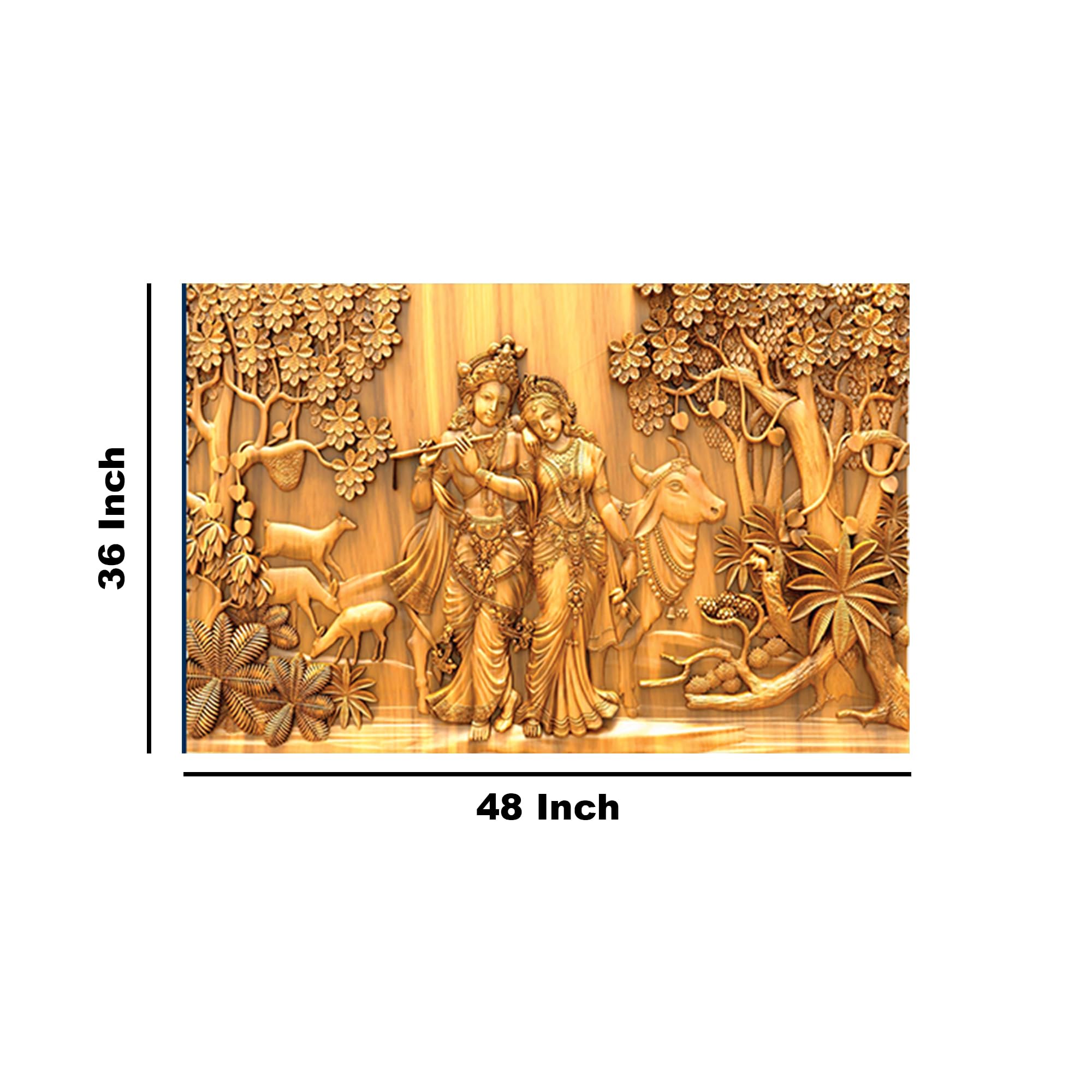 Wallpaper Mart Radha Krishna Poster Religious Wallpaper Sticker For Room Home Office Wall Decor (Size 36X48 Inch) Self-Adhesive Poster31 (36X48) 1