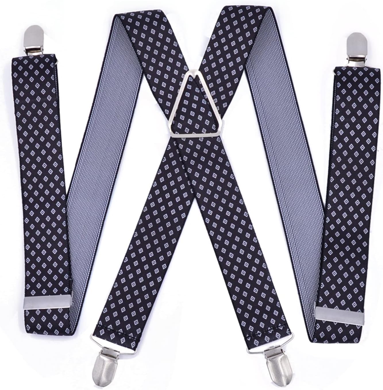 Large Size Suspenders Big Men Adjustable Elastic X Back Pants Women Suspender for Trousers Clips Print Letter