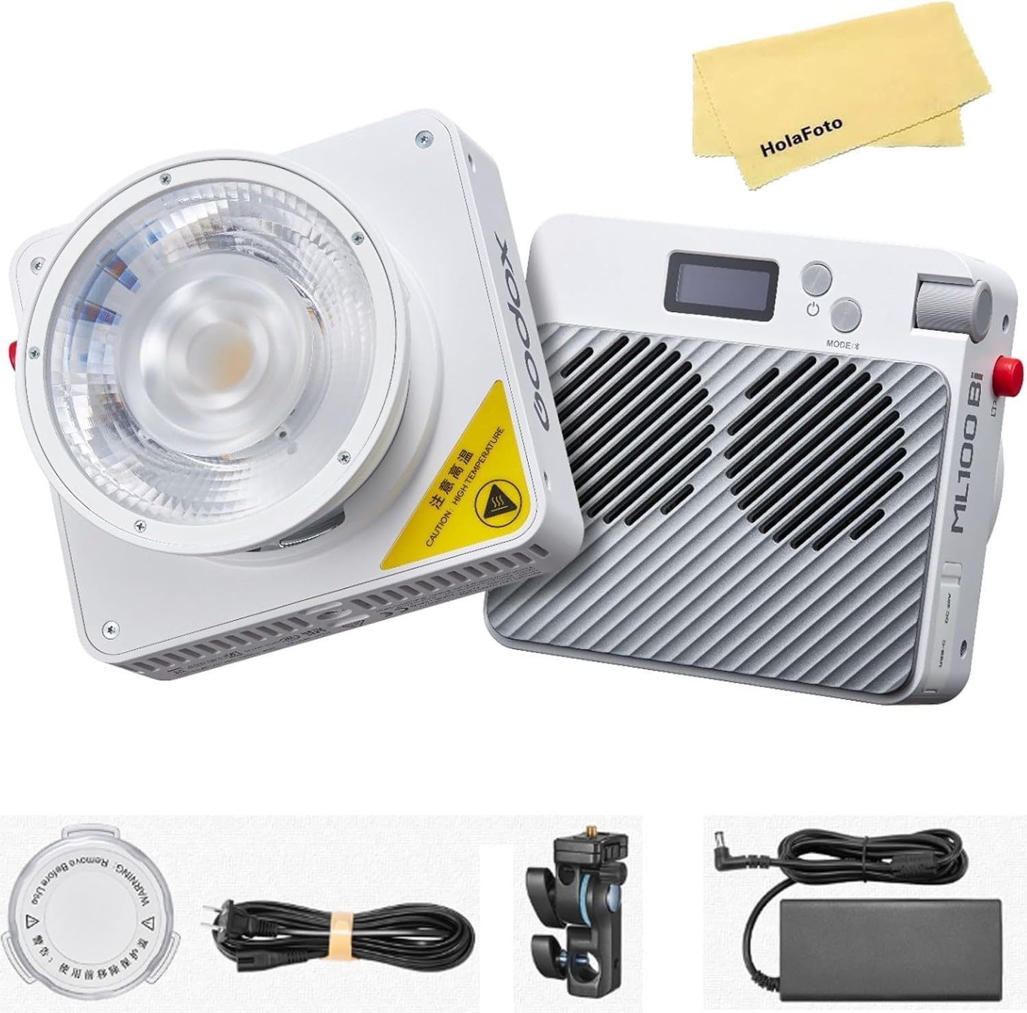 Godox ML100BI 100W Bi-Color LED Video Light,Light Body Control or APP,2800-6500K 34300LUX@1m,11 FX Effects,Godox Mount Continuous Output Lighting CRI 97+/TLCI 98+ for Video Recording Photography