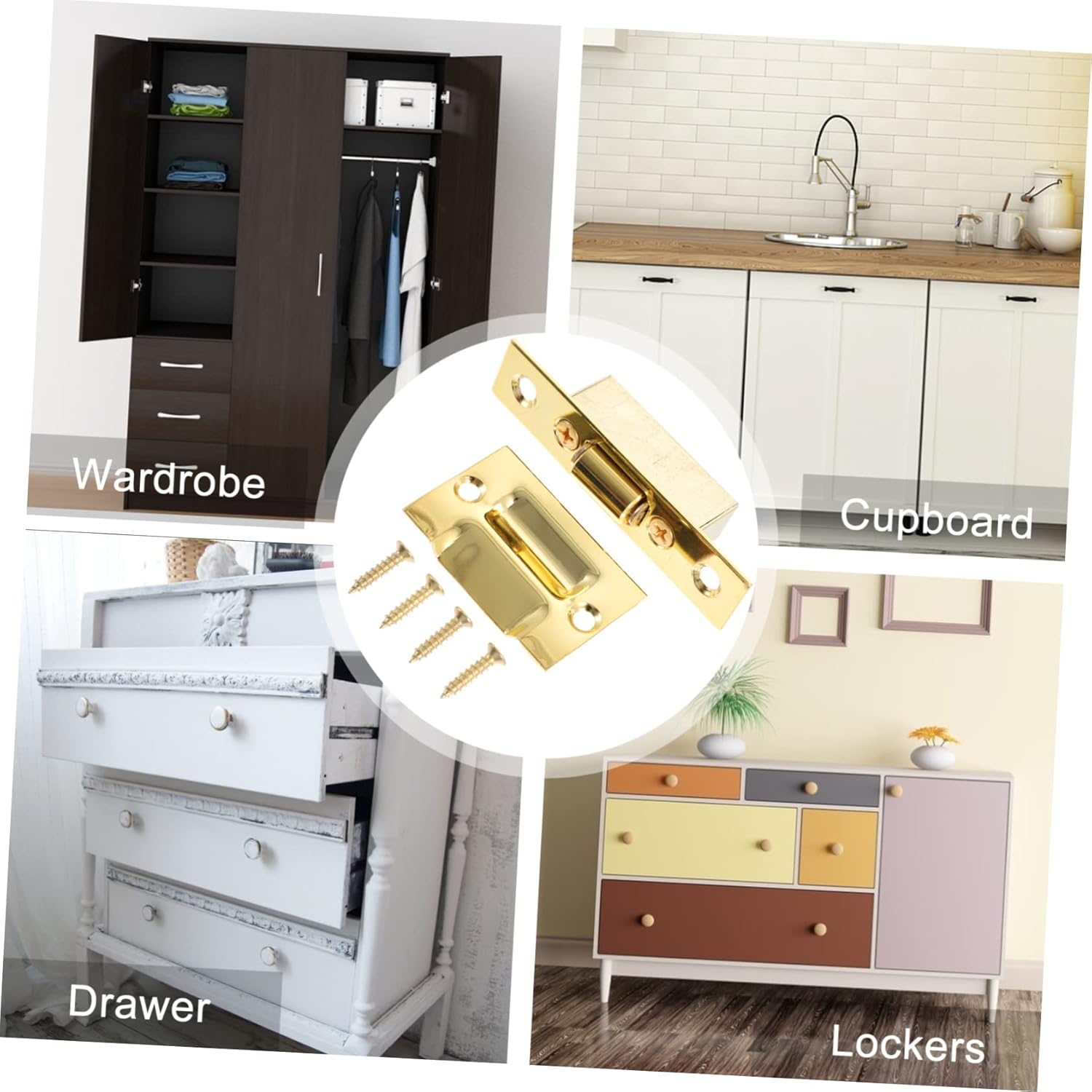 2pcs Door Catch Alloy Closet Accessory for Light Cabinet Doors Easy Installation and Robust Tension Control