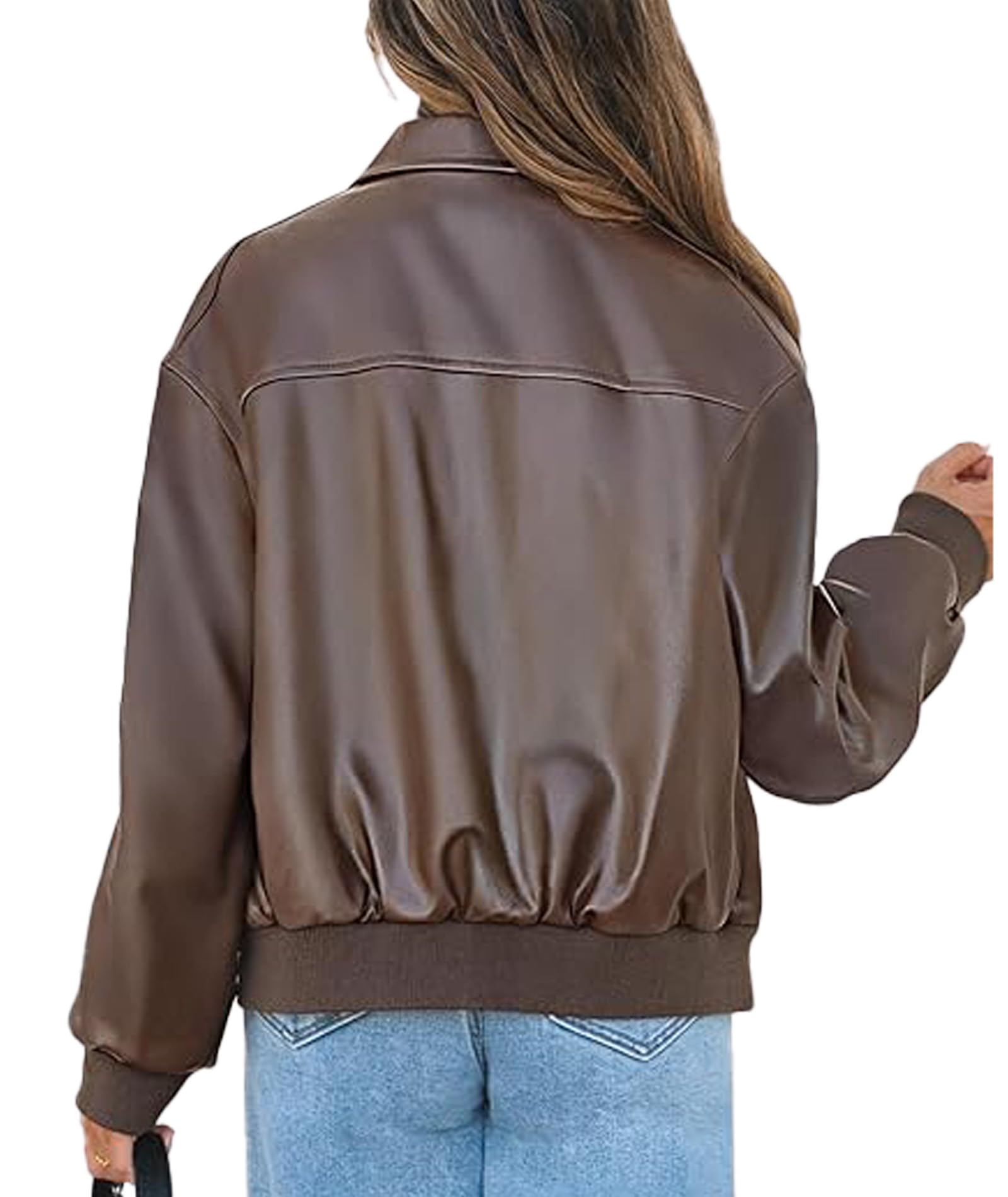 xxxiticat Donna Oversized PU Pelle Giacca Moda Moto Cappotti Autunno Abiti Giacca in Ecopelle Zip Up Capispalla