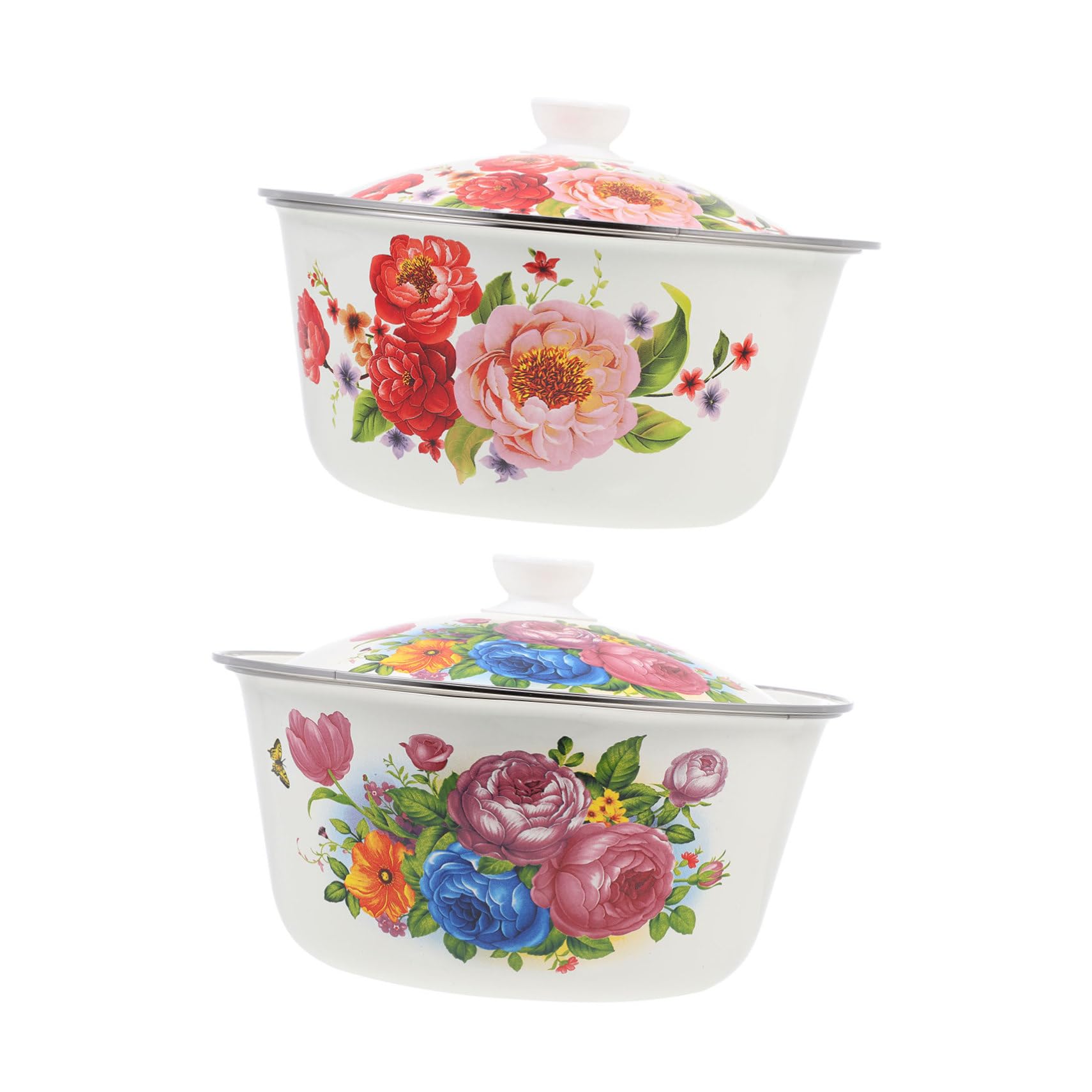PRETYZOOM 2piezas Cuencos Decorativos Esmaltados Recipientes Para Especias Tapa Incluida Para Cocinar Lento