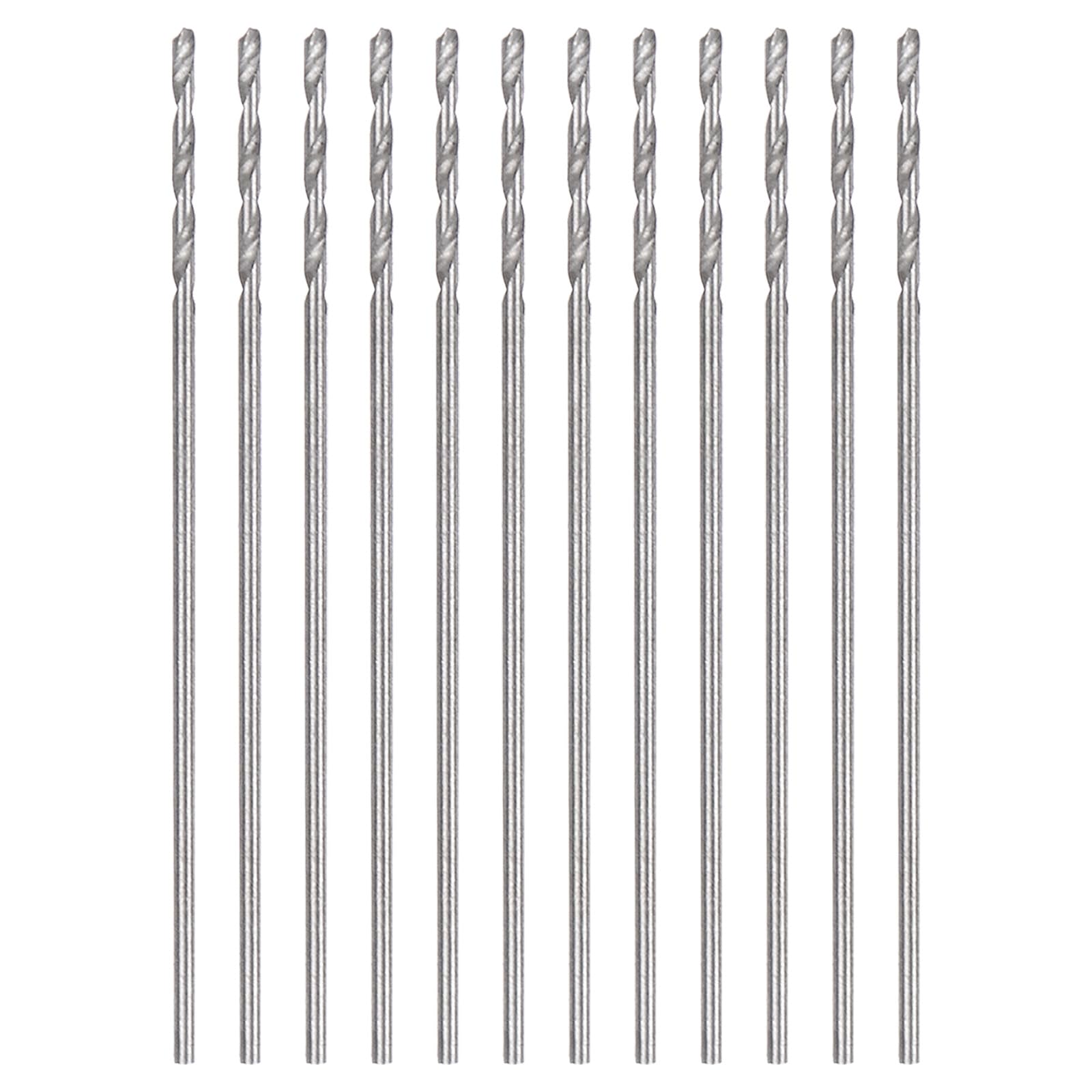 sourcing map 12pcs Micro Jobber Twist Drill Bits #78 0.4mm / 0.0157" High Speed Steel HSS Mini Drilling Bit Tool for Stainless Steel Aluminum Wood Plastic