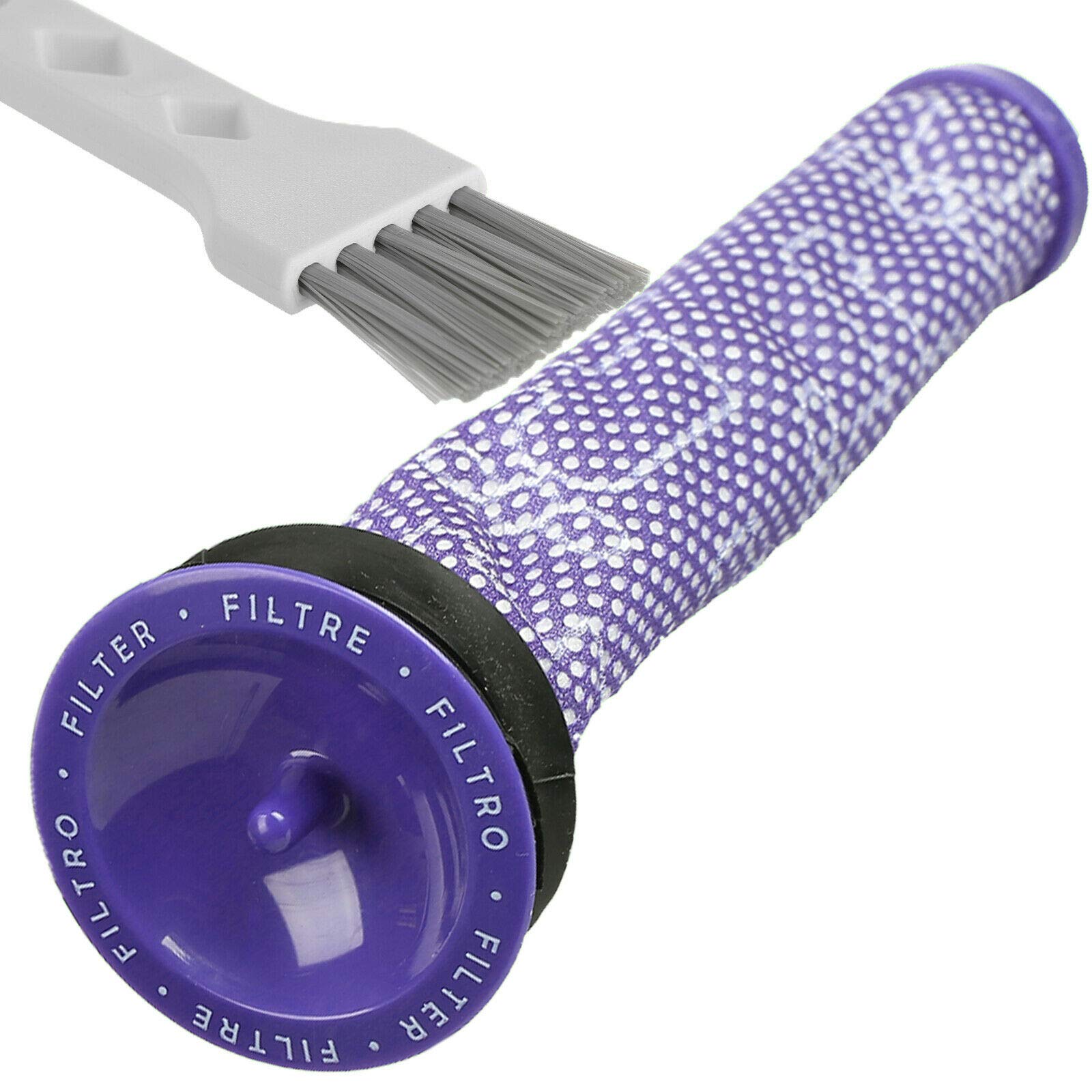Qualtex Washable Pre Motor Filter for Dyson DC58 DC59 V6 V8 Animal Handheld Vacuum and Bin Cleaning Brush