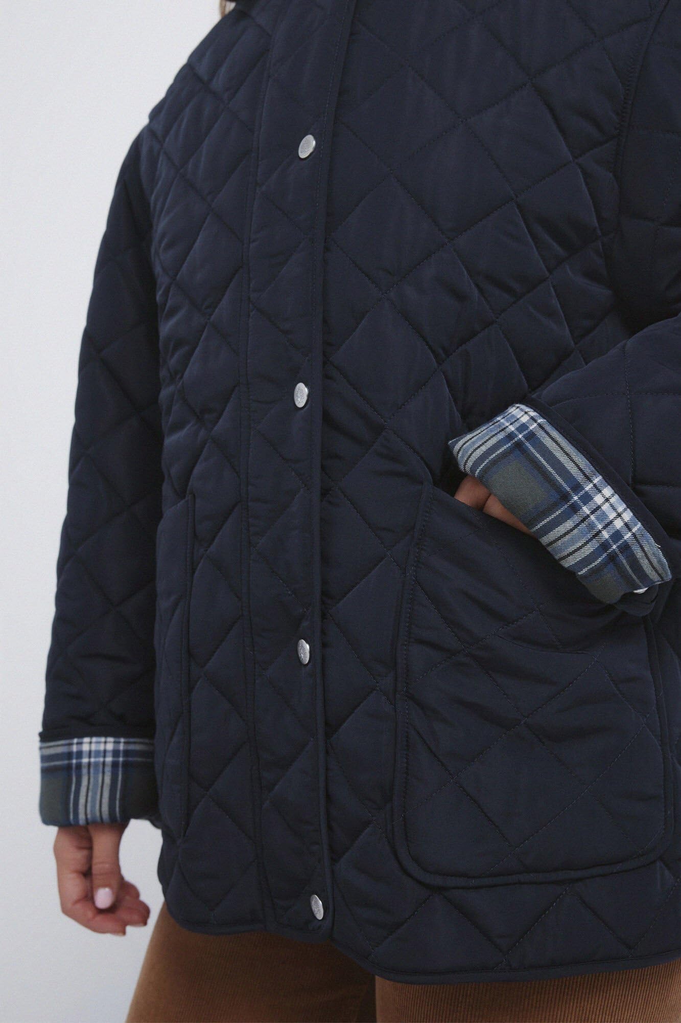 SPRINGFIELD Husky Jacket with Inside Check Lining and Corduroy Collar Sport Mujer