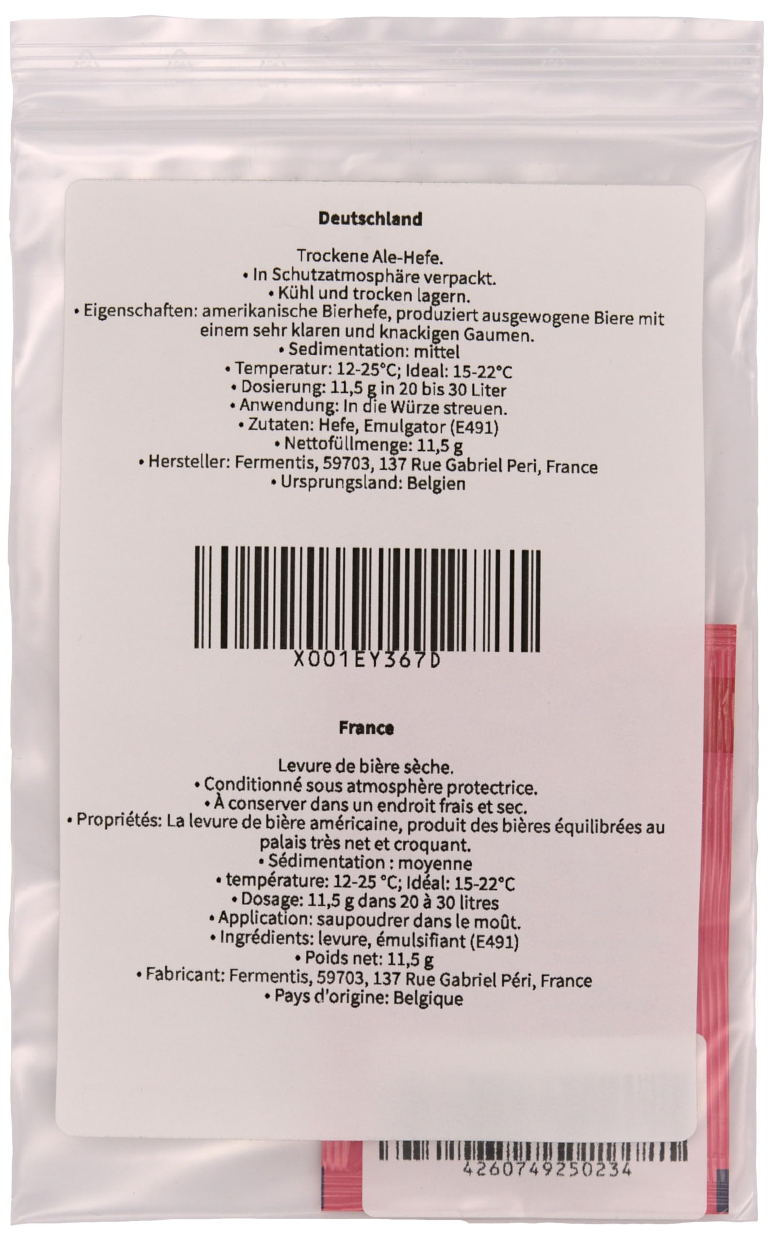 Fermentis lievito di birra US-05 W 34/70 S-33 S-23 ad alta fermentazione a bassa fermentazione (US-05)