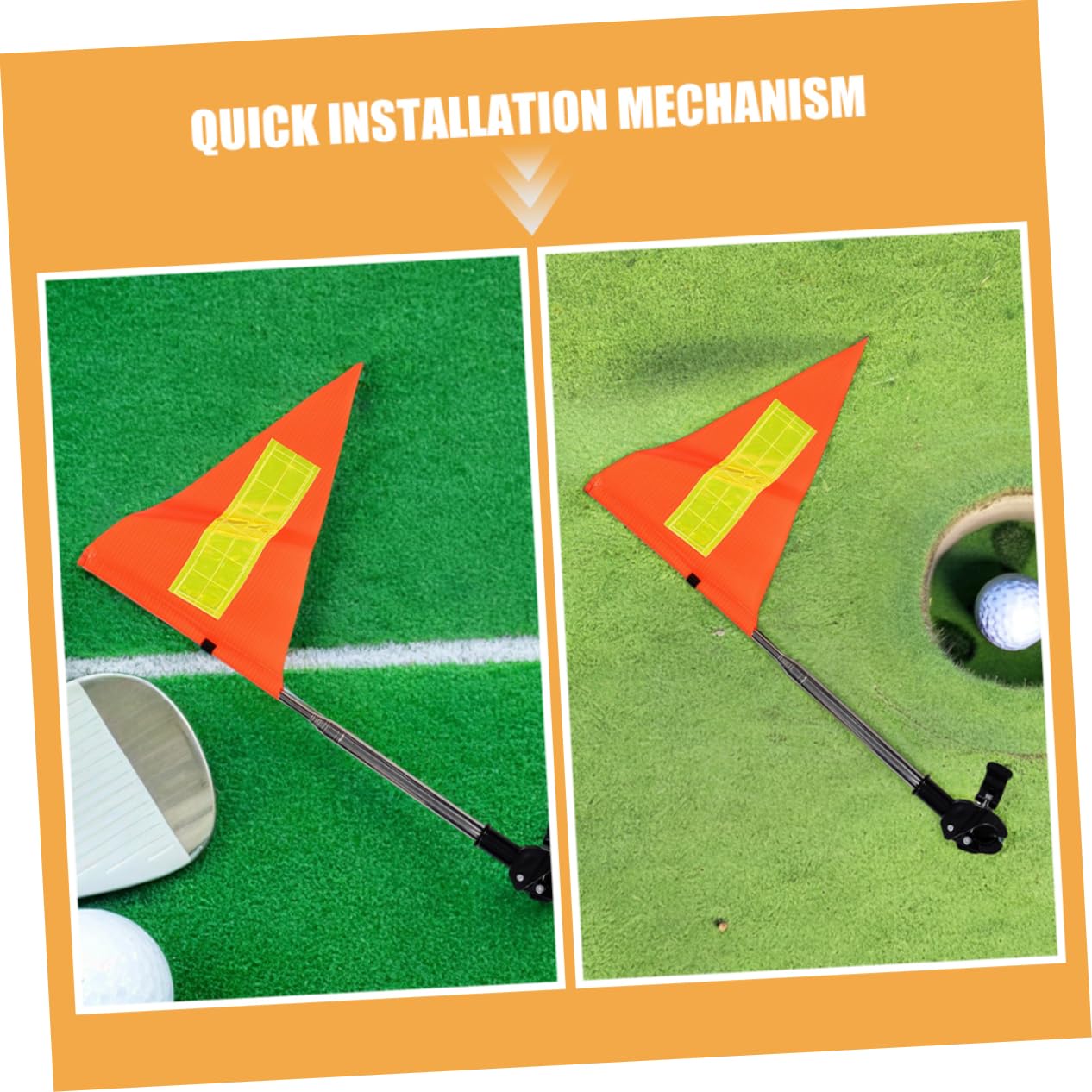 Mikikit Bandera de Seguridad para Carrito de Golf 1, 2m Naranja Reflectante | Poste Telescópico Ajustable, 2 Unidades, Acero Inoxidable y Pvc, Uso Exterior en Campos y Movilidad