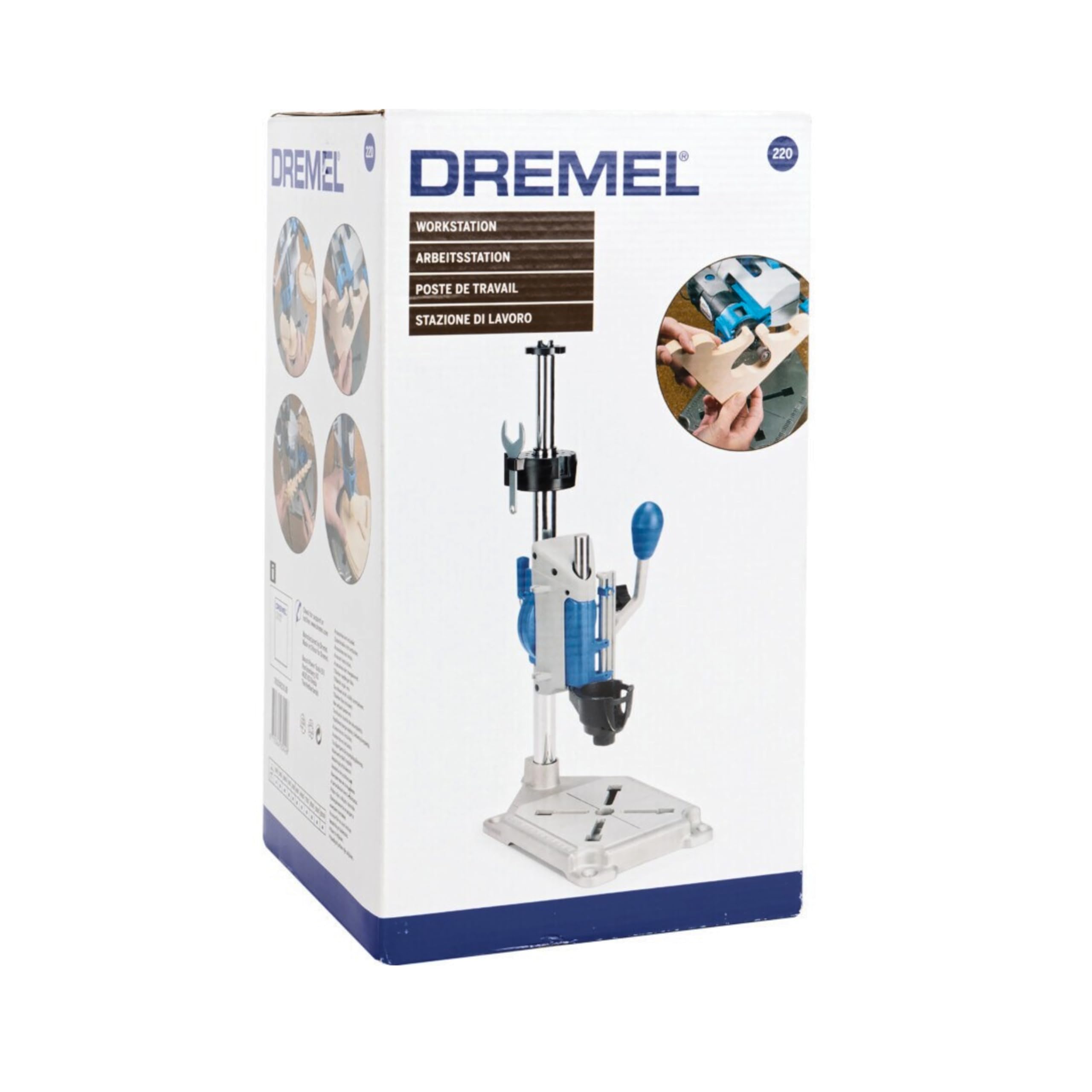 Dremel 220 Support Perceuse à Colonne Workstation pour Outil Rotatif Multifonction avec Guide Perçage pour Percer [Classe énergétique A]