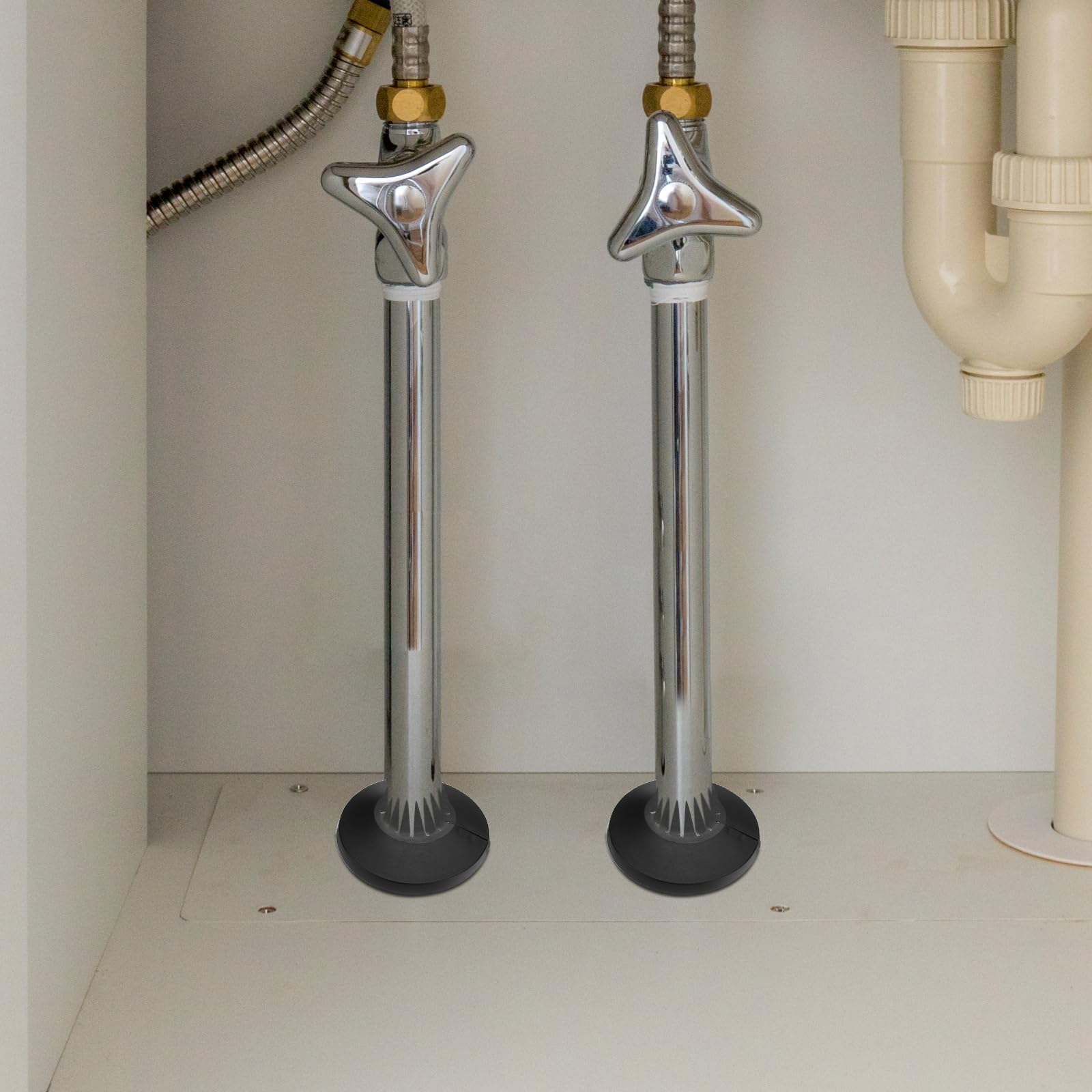PATIKIL Cubierta de Tubería de Agua para Decoración Ajuste 0.55"-1.14" (14-29mm), 8 Piezas de Brida de Tubería de Agua de Plástico PP Placa de Escudo Collar, Negro