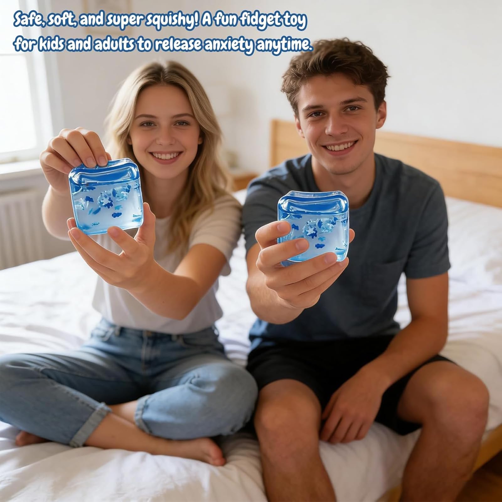 ZVD Forme Antistress a Cubo di Ghiaccio e Fiocco di Neve, Cubi Spremibili Sensoriali per Bambini e Adulti, Antistress Adulti Morbido, Perfetti per Alleviare Stress Ansia e Tensione (2PCS)
