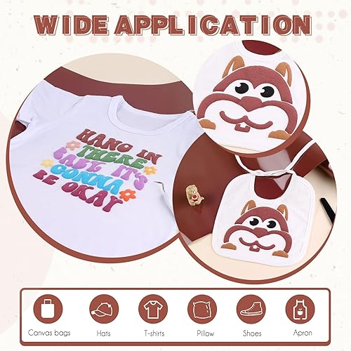 Miniatura 6 de Tintnut Rollo de vinilo de transferencia de calor de 10 pulgadas x 6 pies, rollo 3D de transferencia de calor, vinilo de transferencia de calor