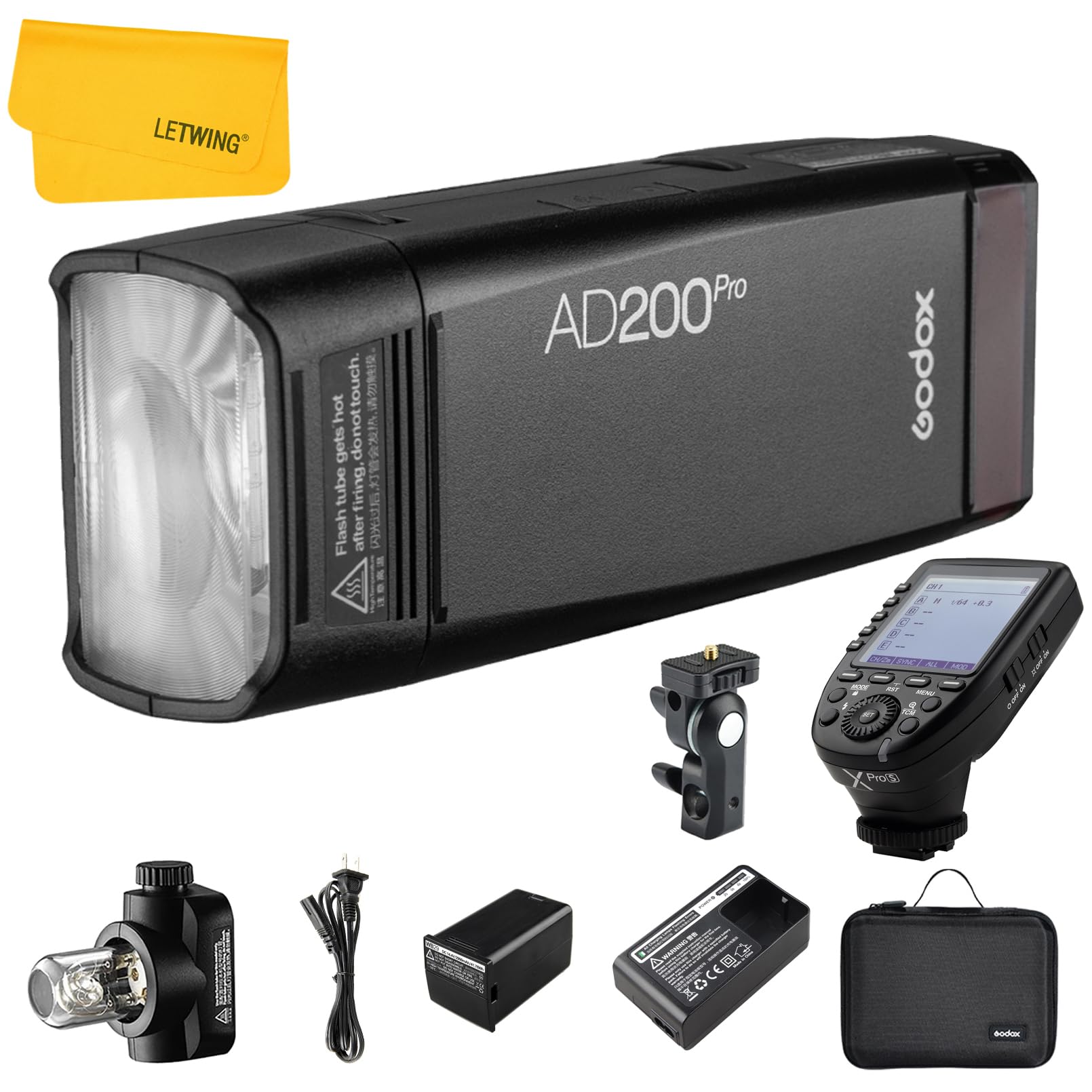 GODOXAD200 Pro Strobe Pocket Flash, 200W TTL Photography Lighting Kit 1/8000s HSS Speedlite, Powerful Li-ion Battery, with Godox XPro-S TTL Wireless Flash Trigger Compatible for Sony Camera