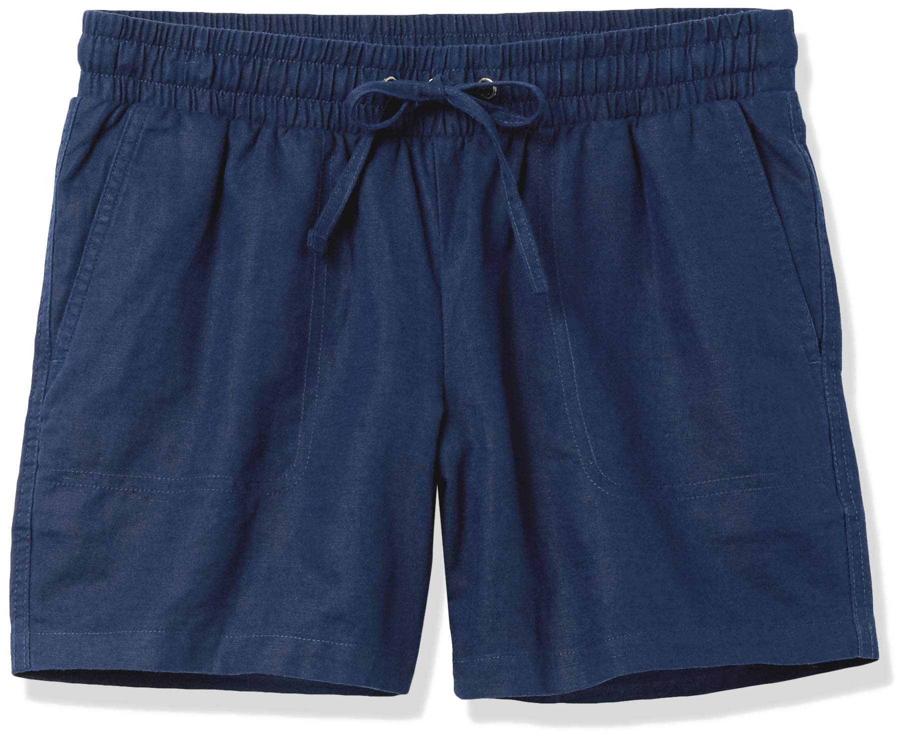 Amazon Essentials Short en Mélange de Lin, Cordon de Serrage, Entrejambe 13 cm (Disponible en Grande Taille) Femme